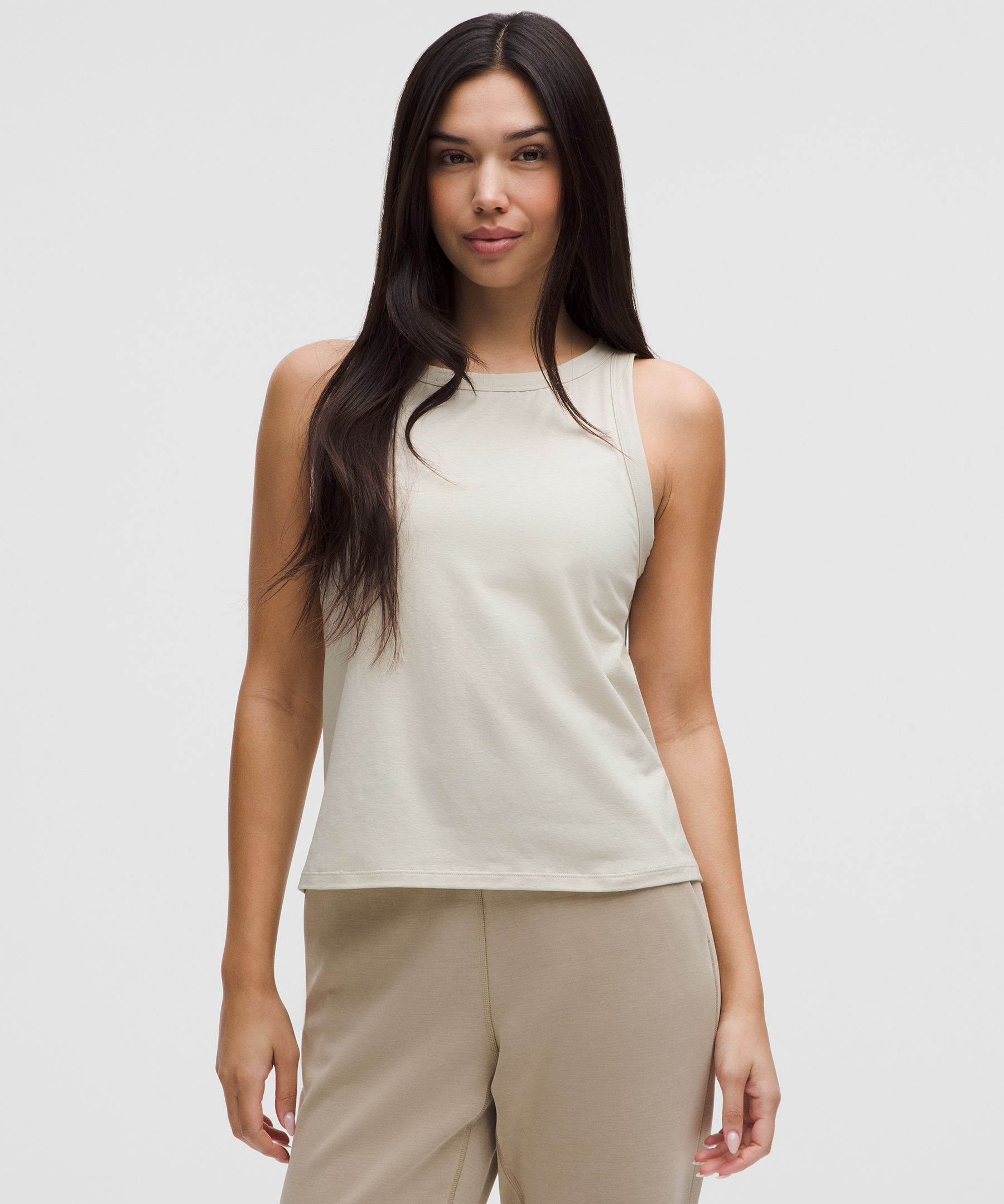 Lululemon Cotton-blend Open-back Tank Top In White