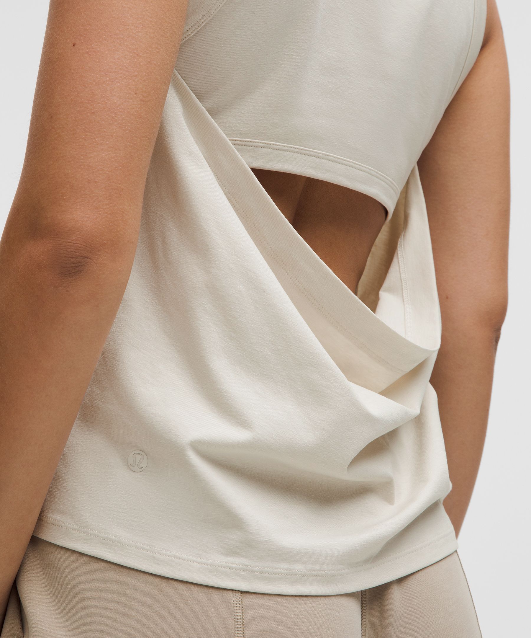Lululemon Cotton-blend Open-back Tank Top In White