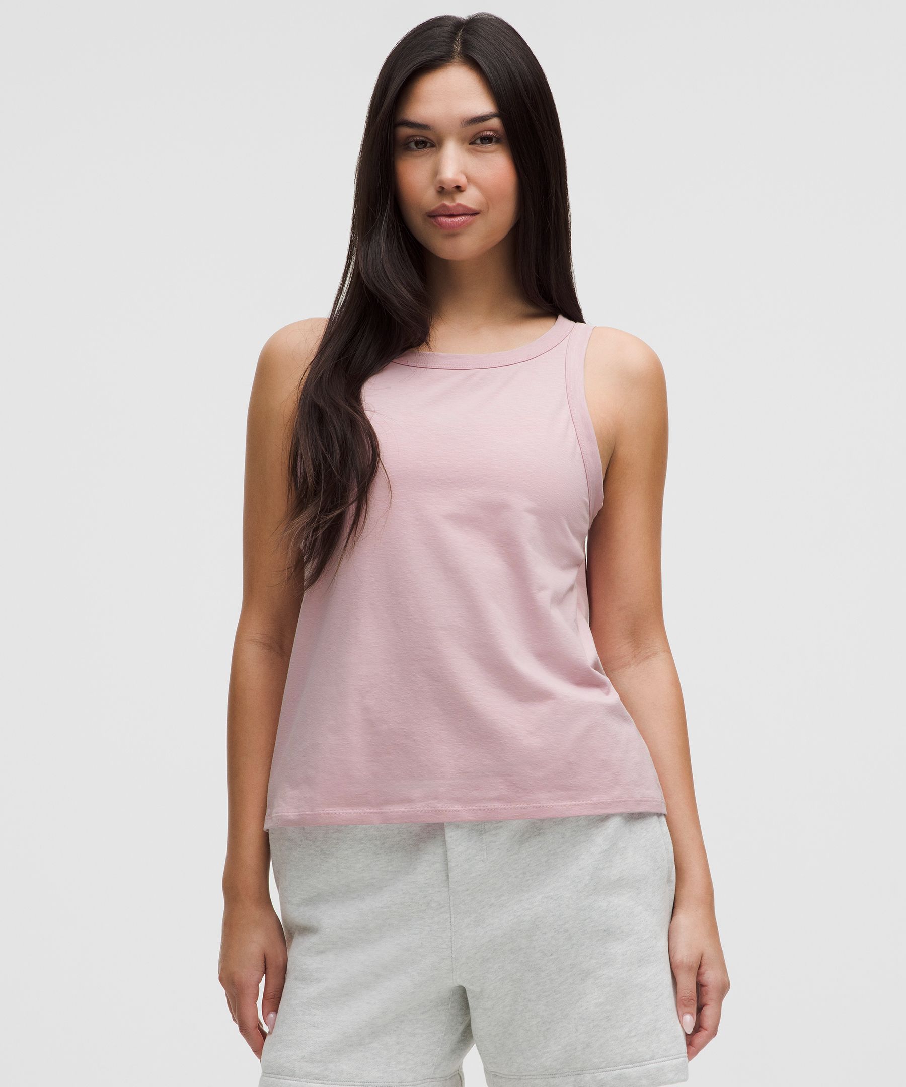 Cotton-Blend Open-Back Tank Top