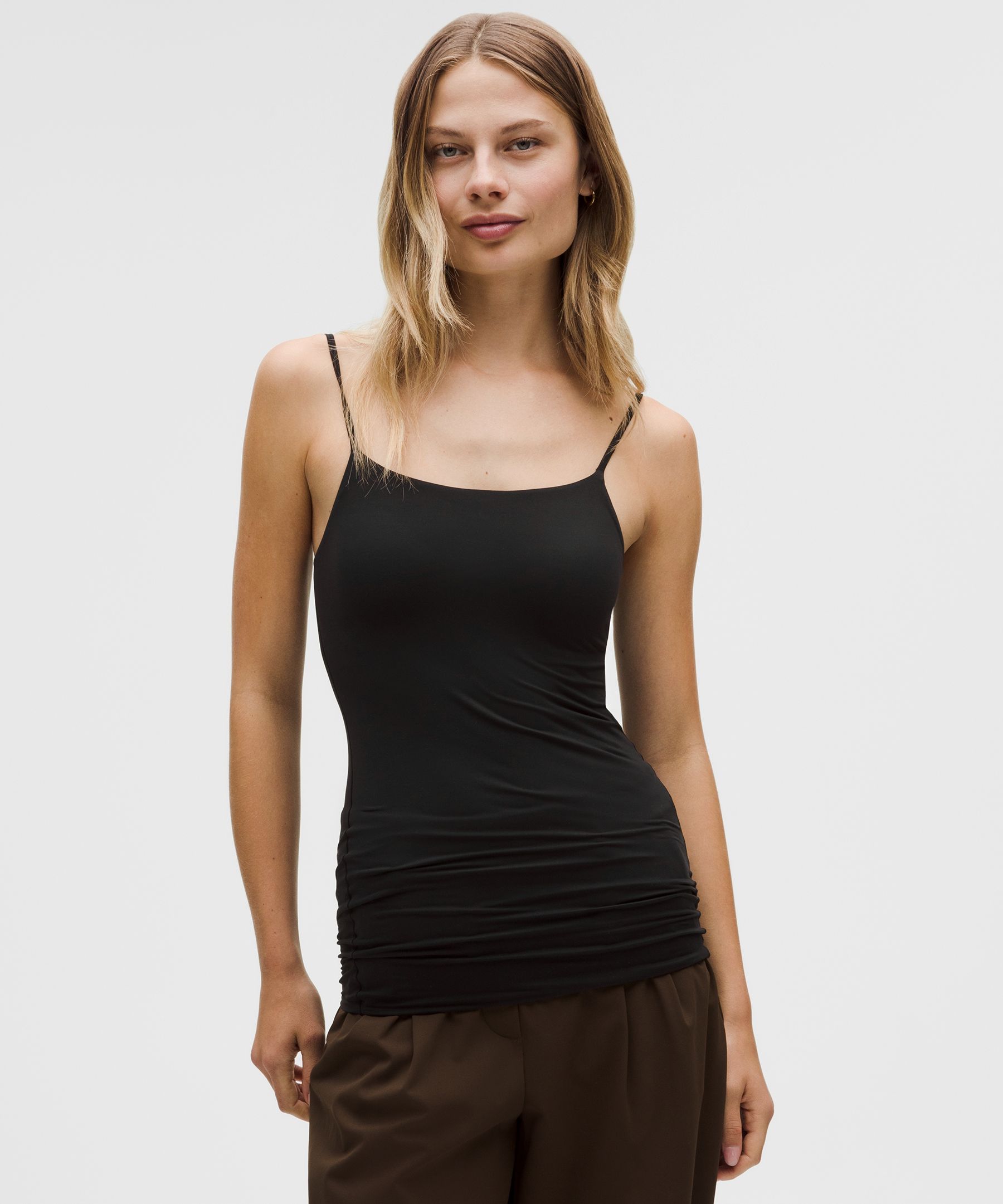 Wundermost Ultra-Soft Nulu Spaghetti-Strap Adjustable Long Cami Tank Top
