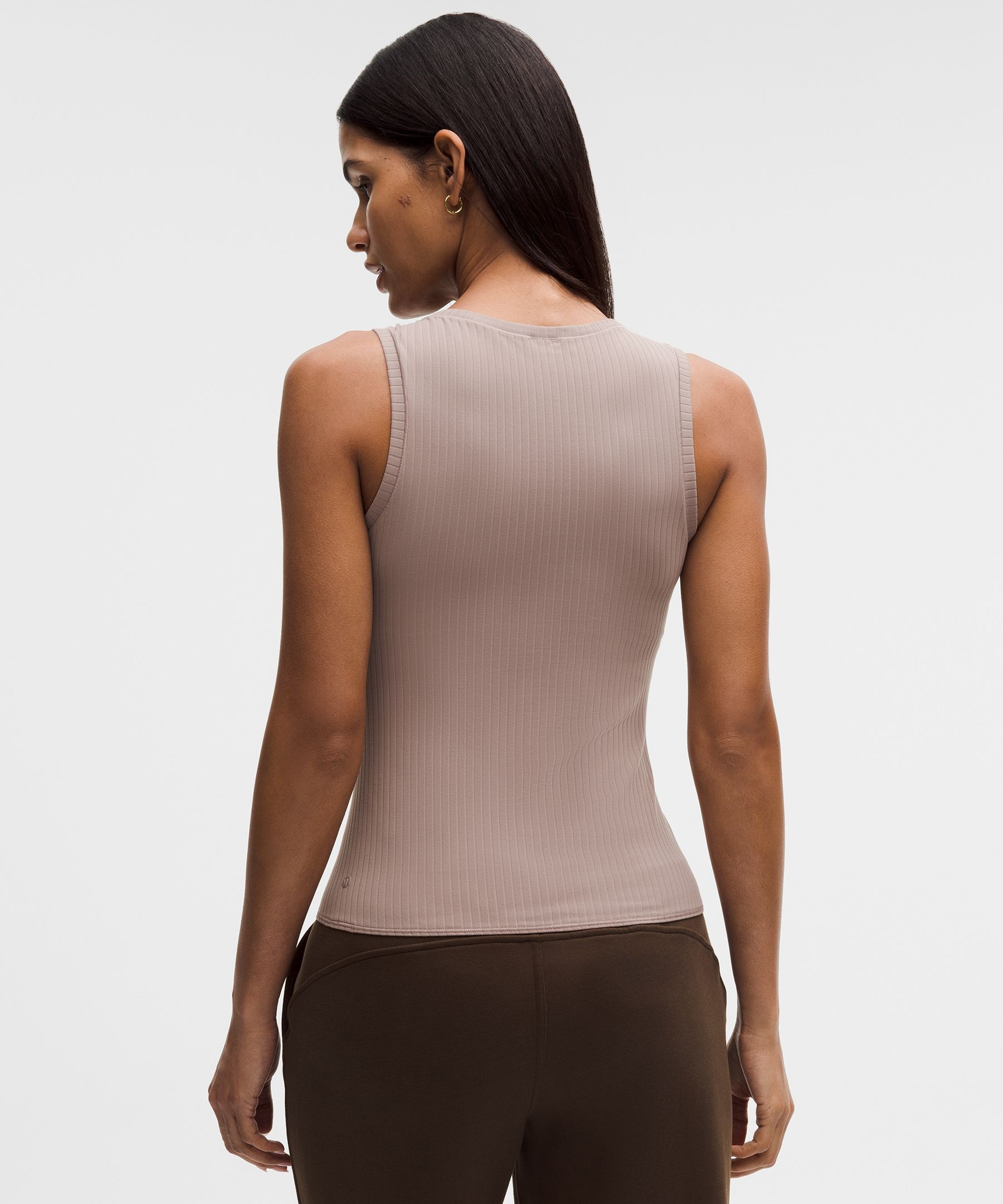Wundermost Ultra-Soft Ribbed Nulu Scoop-Neck Tank Top