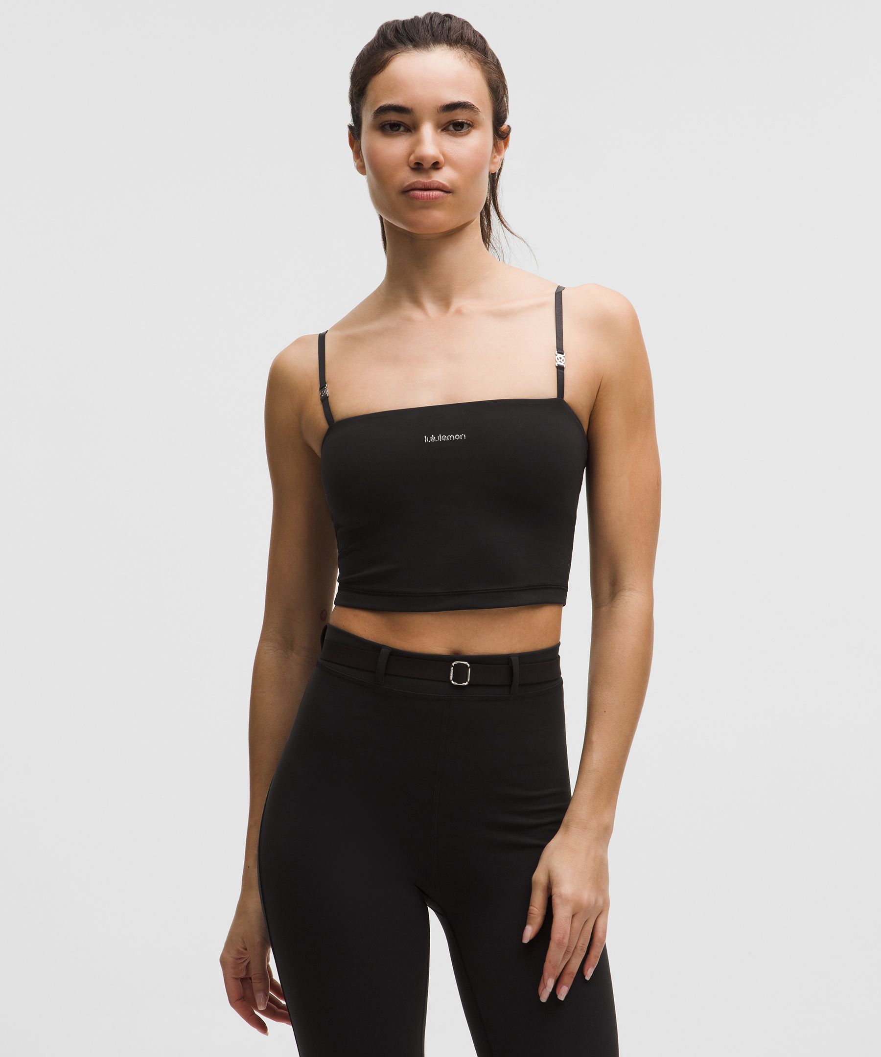 lululemon – Women’s Everlux Cropped Cami Tank Top A/B Cup – Color Black – Size Small