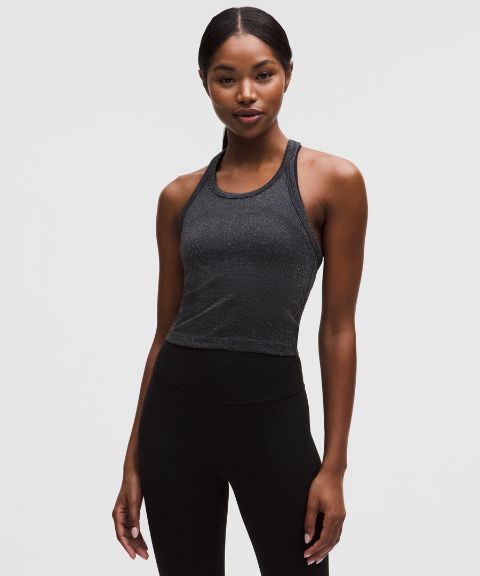 Lululemon Swiftly Tech Cropped Round-Neck Racerback Tank Top 2.0 *Sparkle