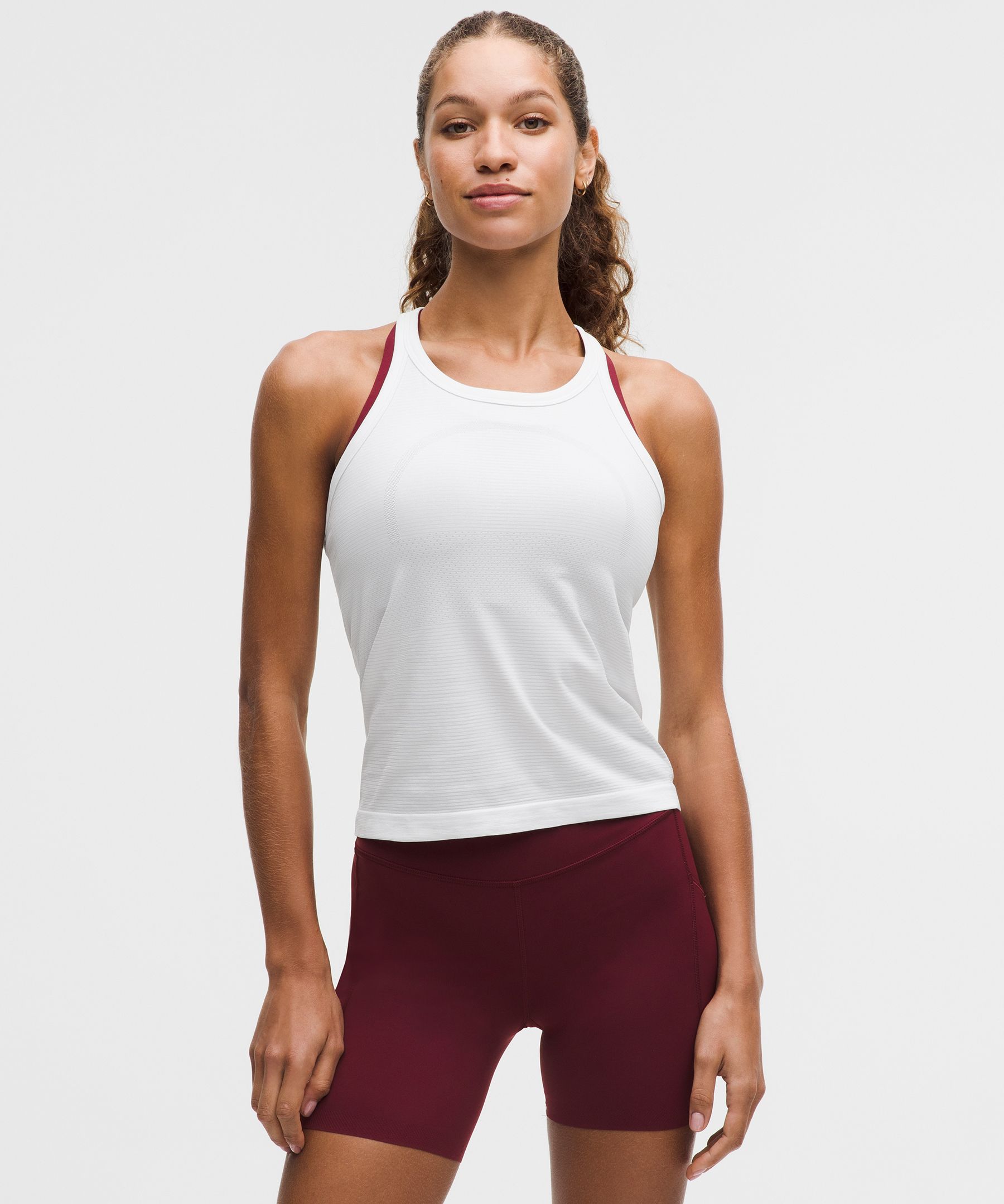 lululemon – Women’s Swiftly Tech Round-Neck Racerback Tank Top 2.0 Waist Length – Color White – Size 18