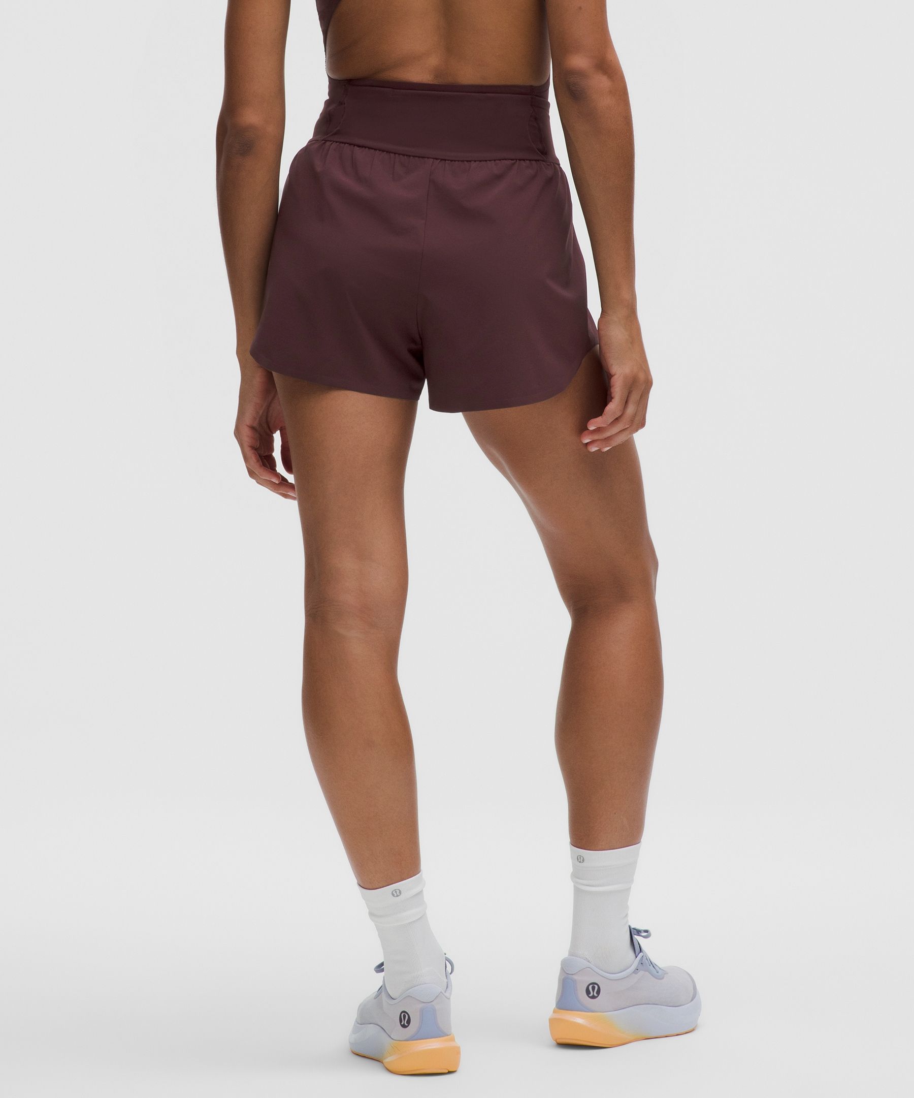 Lululemon Go Further Split-short Runsie 3" In Brown
