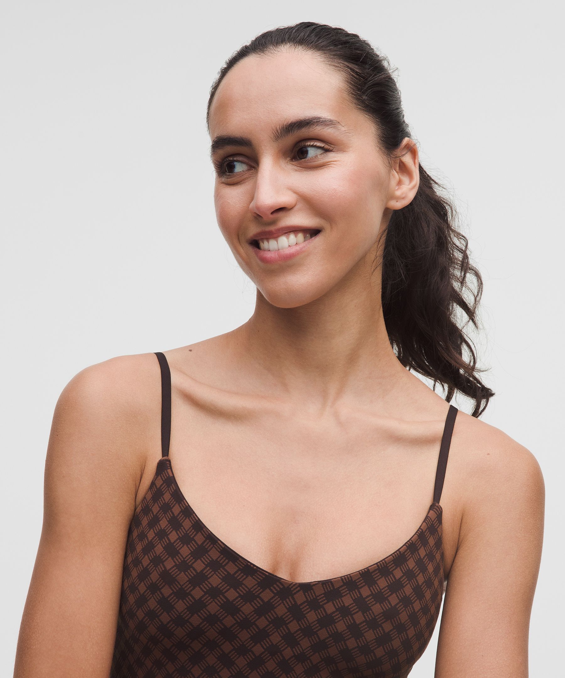 Lululemon Align™ Cami Bodysuit 6" Jacquard In Brown