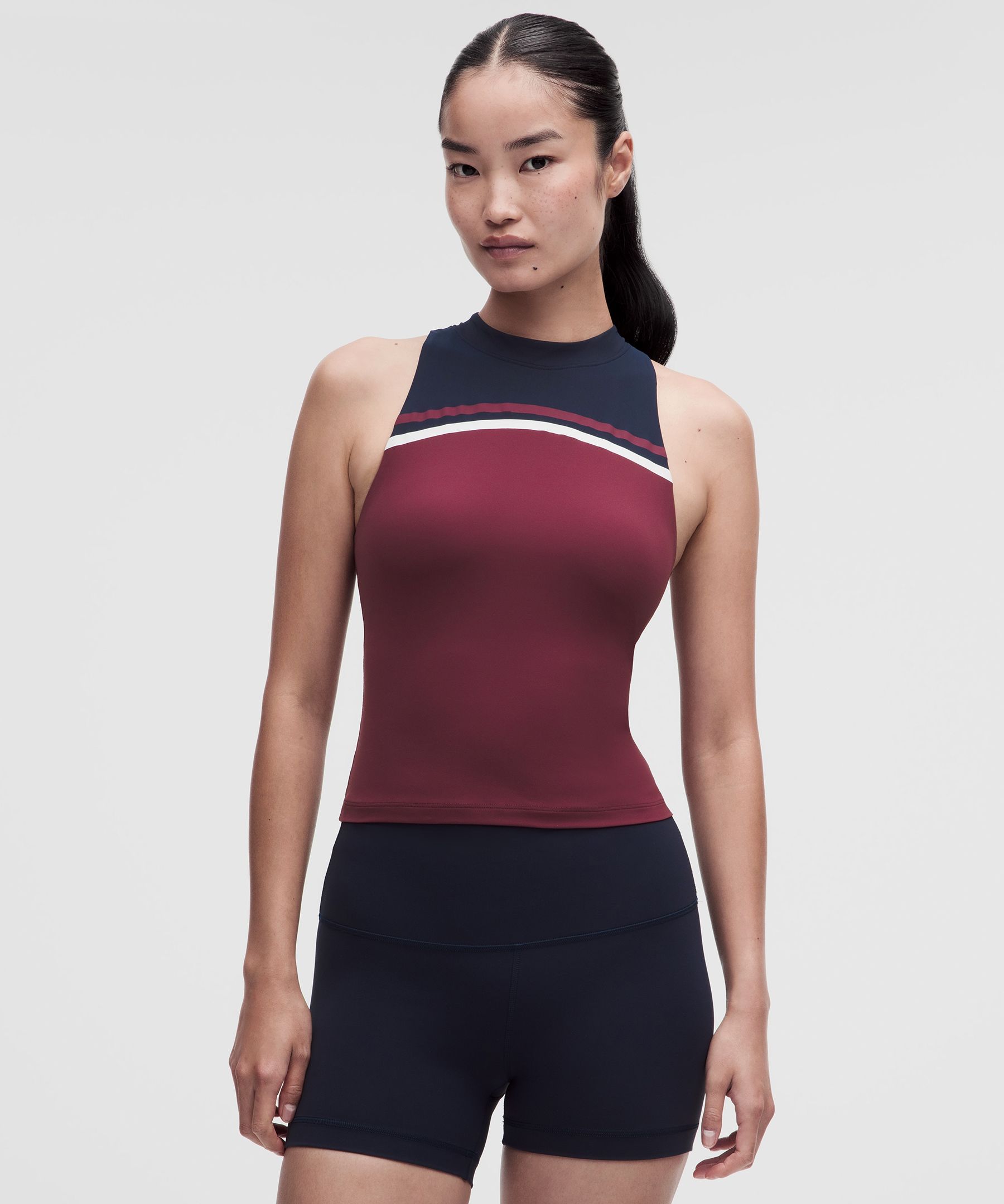 Mockneck Shelf Tank Top Light Support, B/C Cup