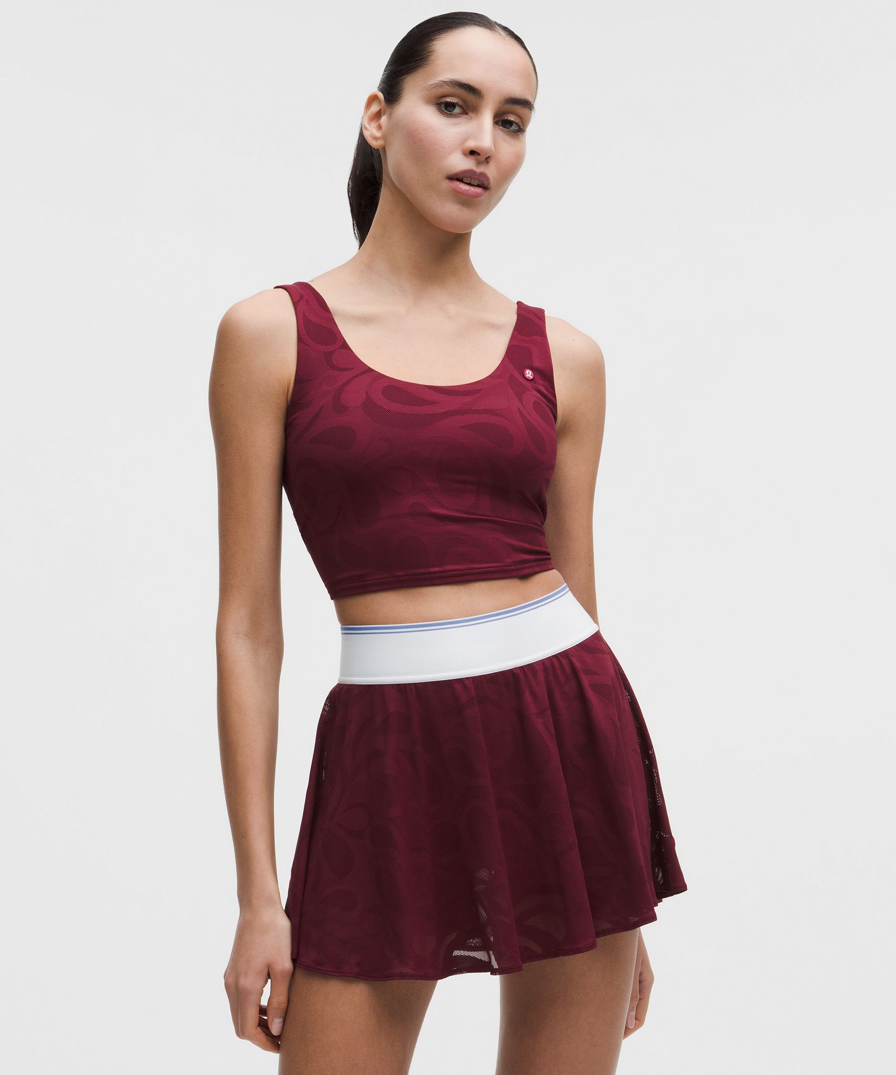 Paisley-Mesh Tennis Tank Top 