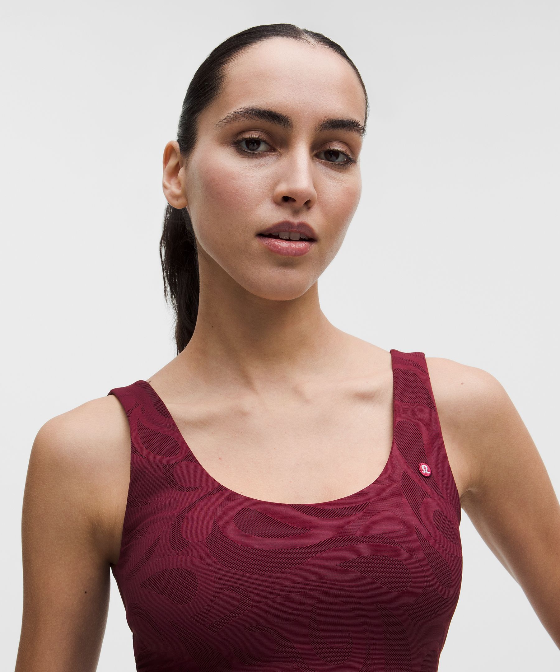 Paisley-Mesh Tennis Tank Top *B/C Cup
