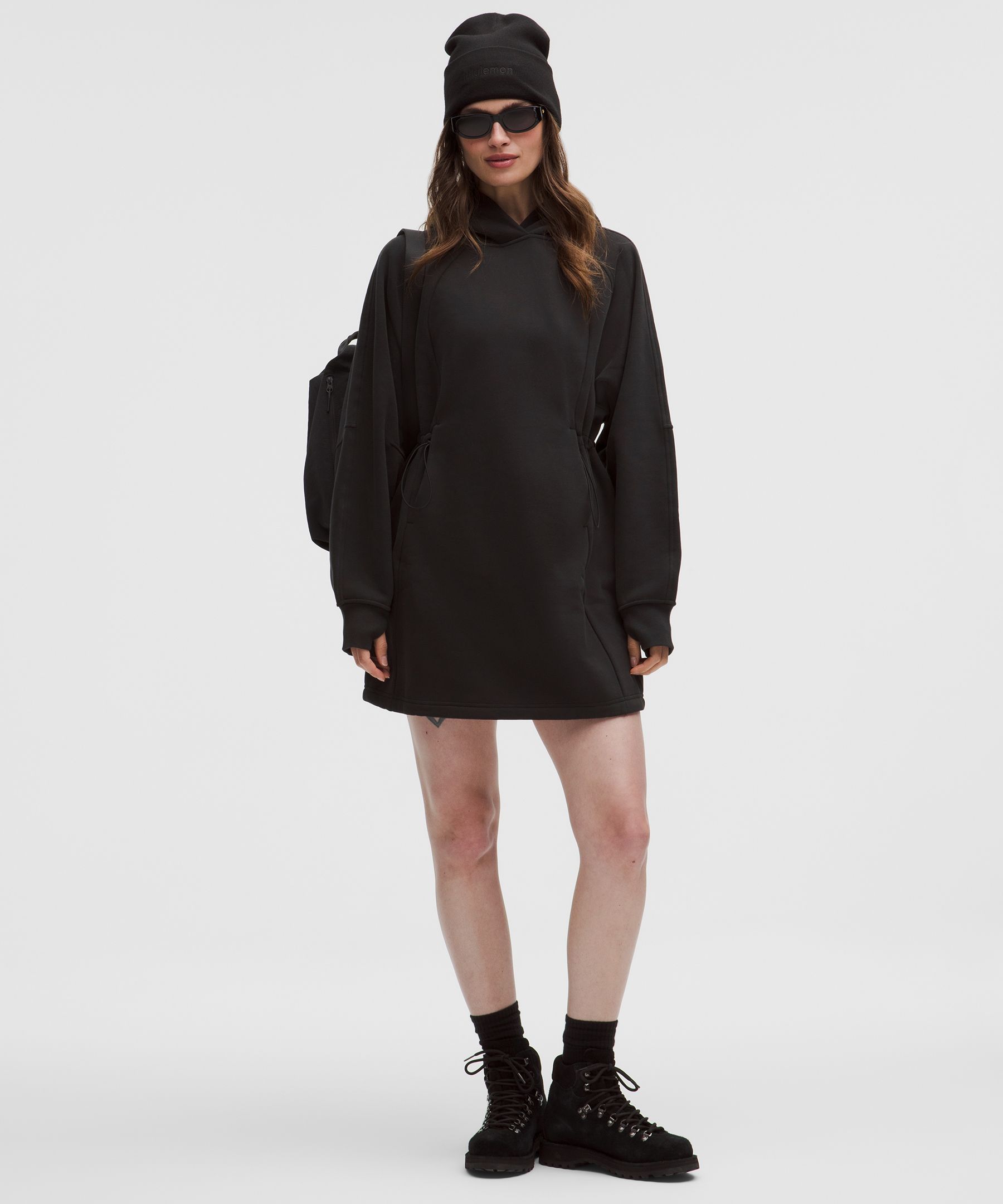 Scuba Hooded Sweatshirt Dress