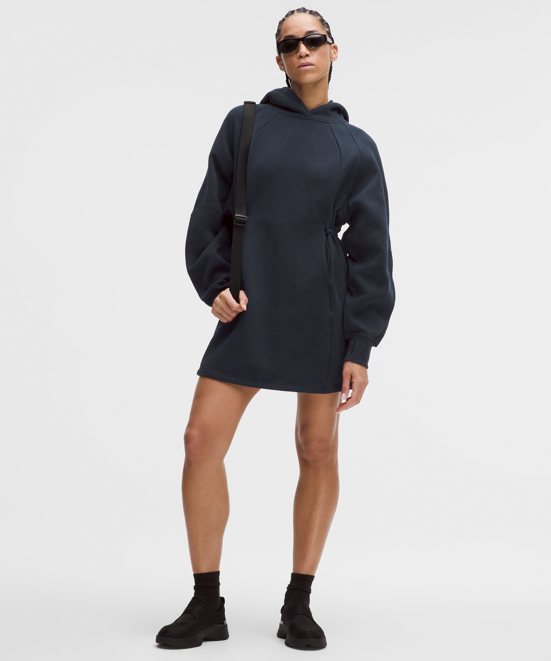 Scuba Hooded Sweatshirt Dress