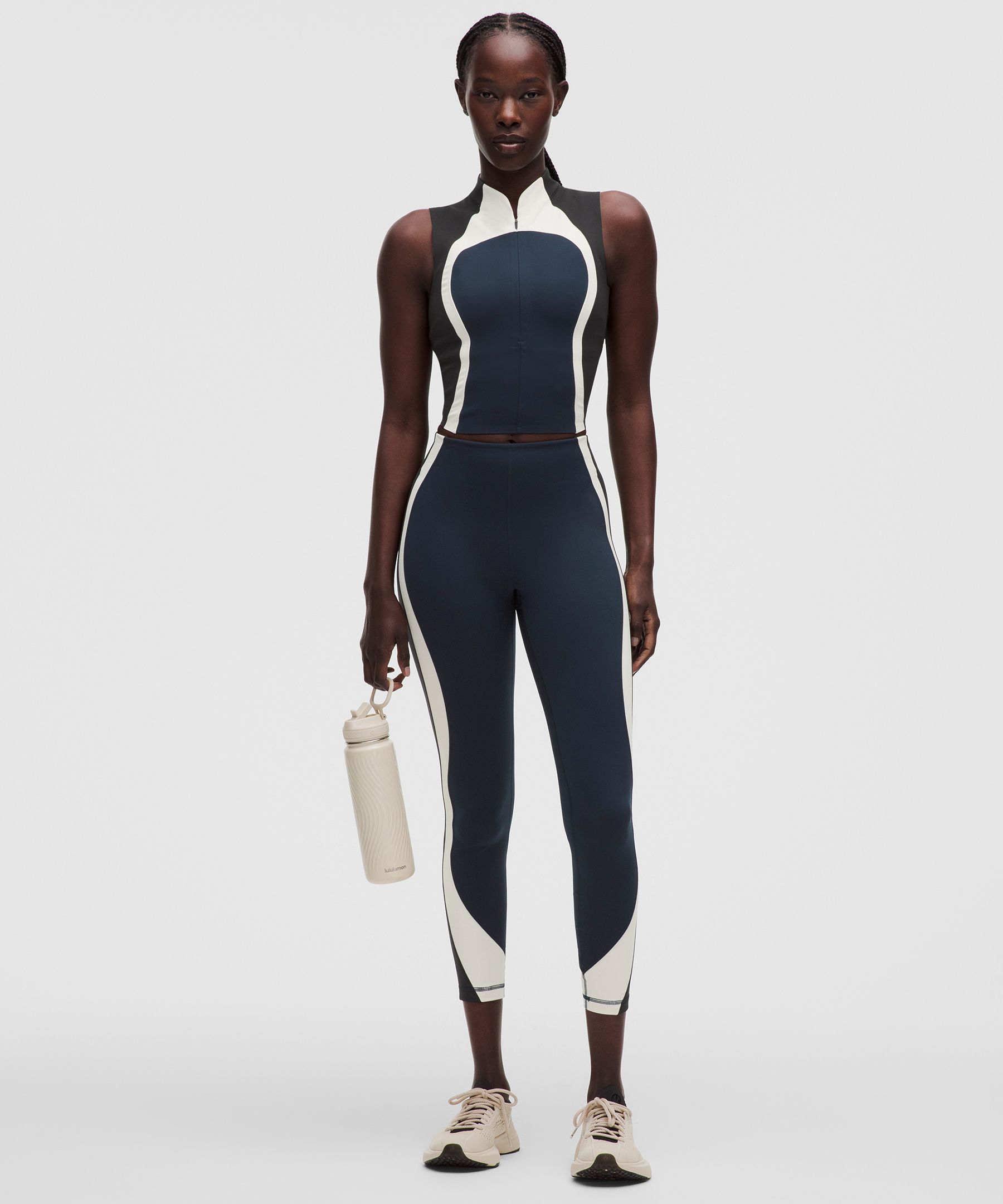 Ultralu&trade; Zip-Front Cropped Tank Top