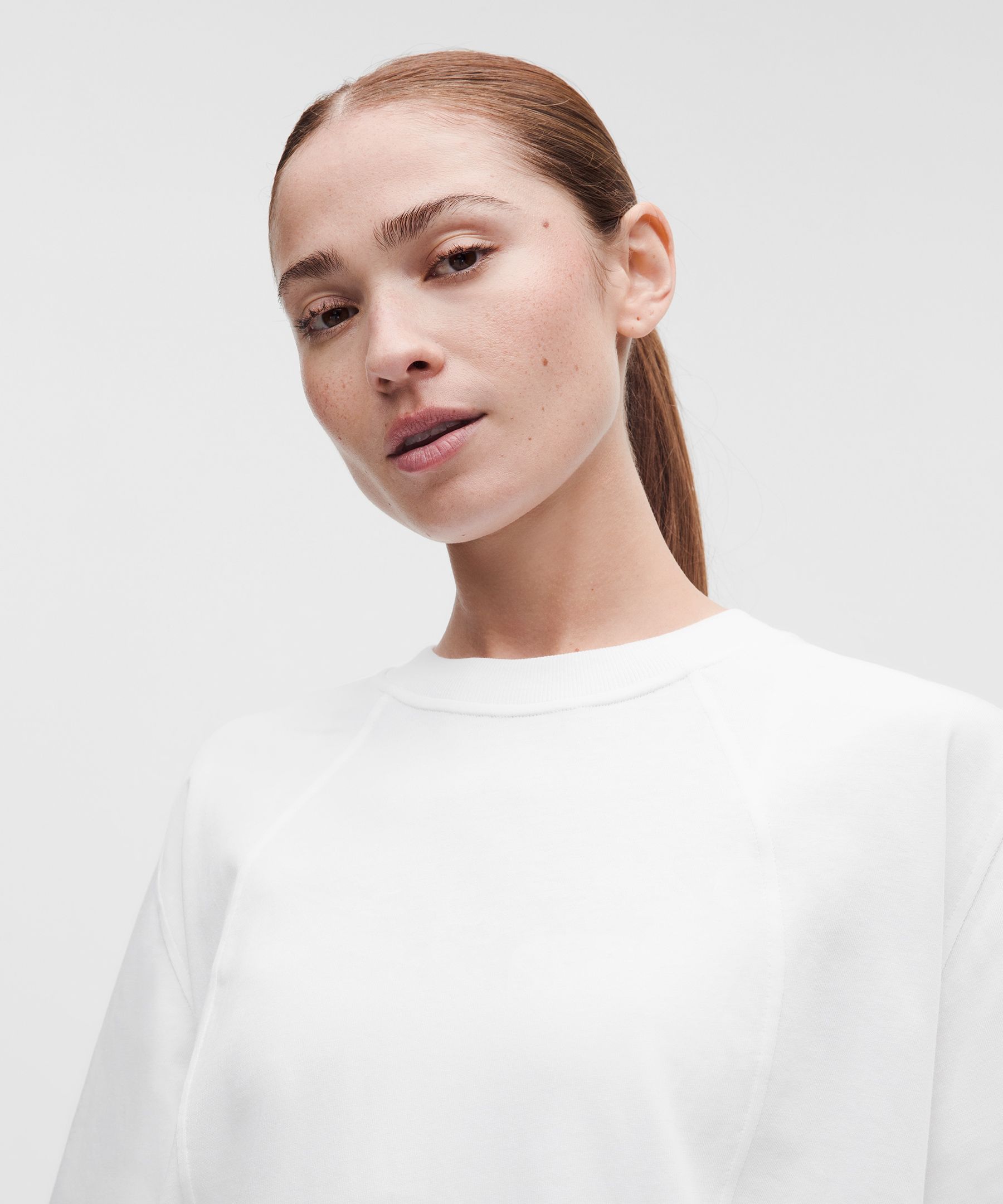 Scuba Cotton Jersey T-Shirt Dress - White