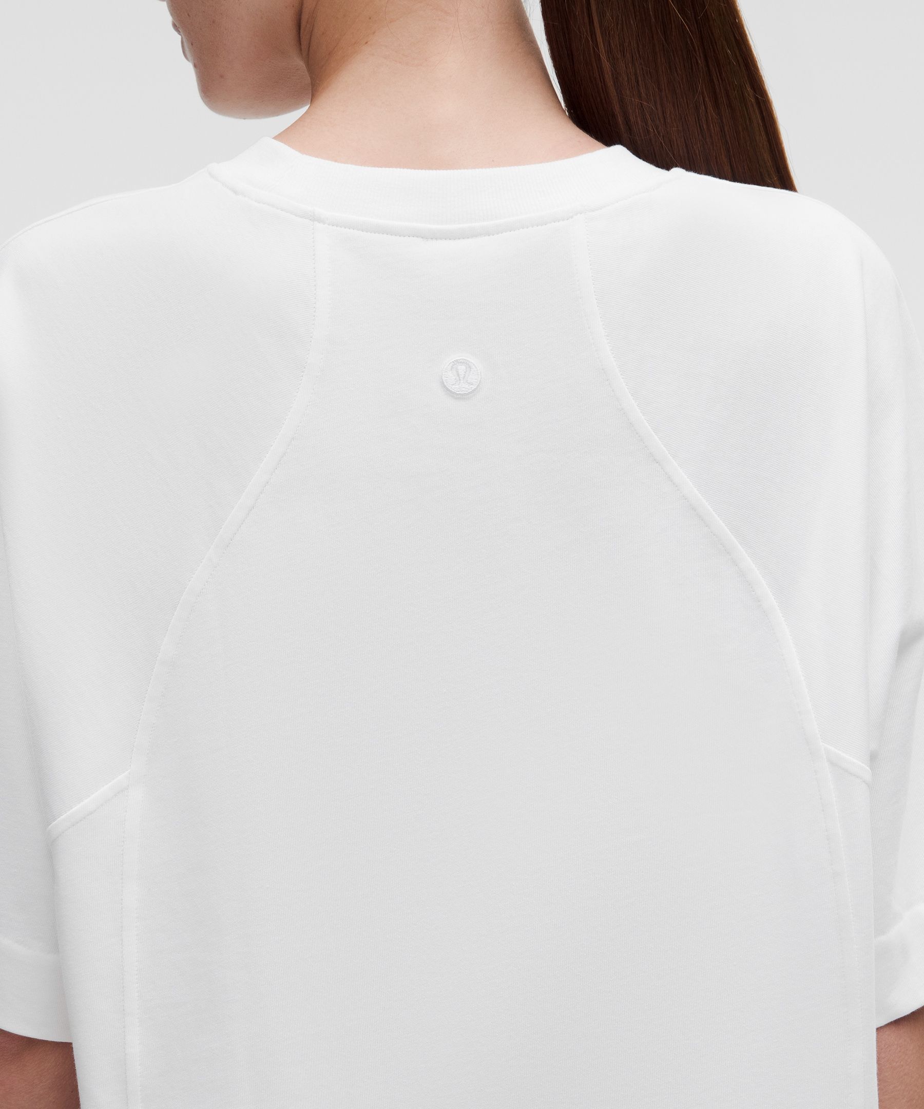 Scuba Cotton Jersey T-Shirt Dress - White