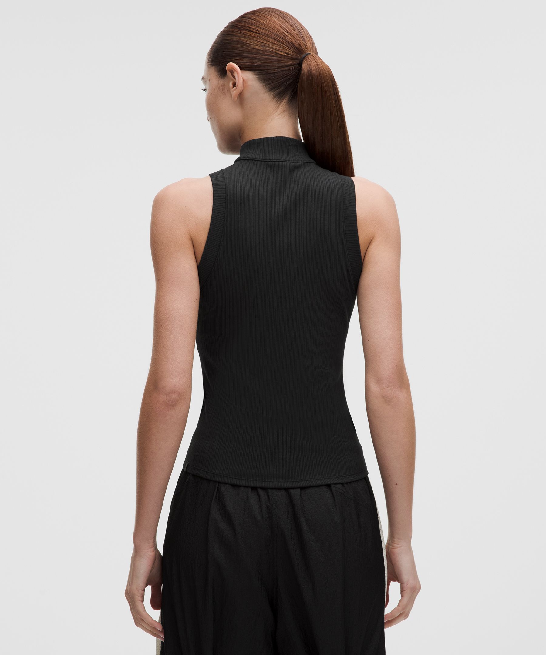 Hold Tight Micro-Rib Half-Zip Tank Top