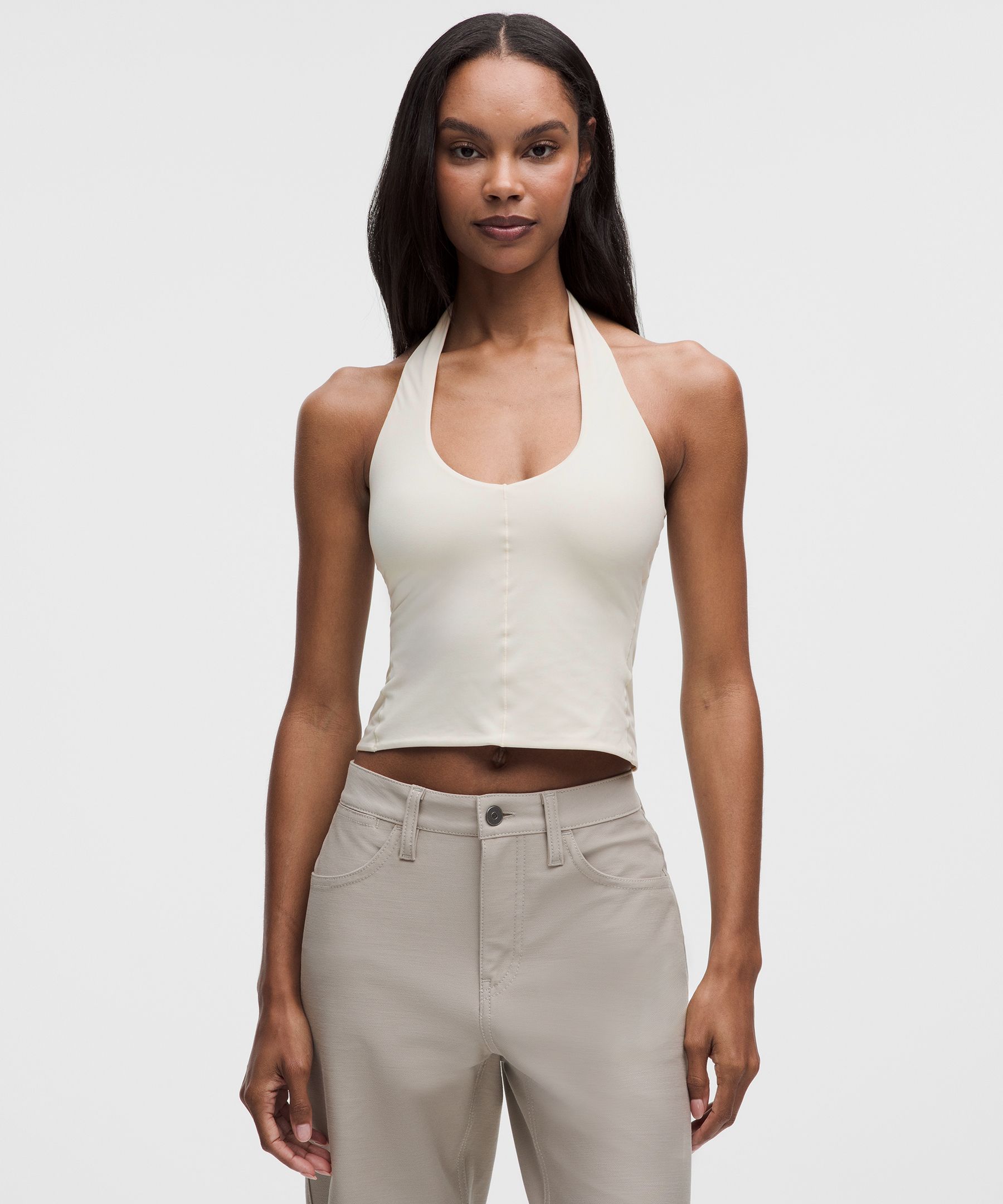 Wundermost Ultra-Soft Nulu Halter Tank Top - White