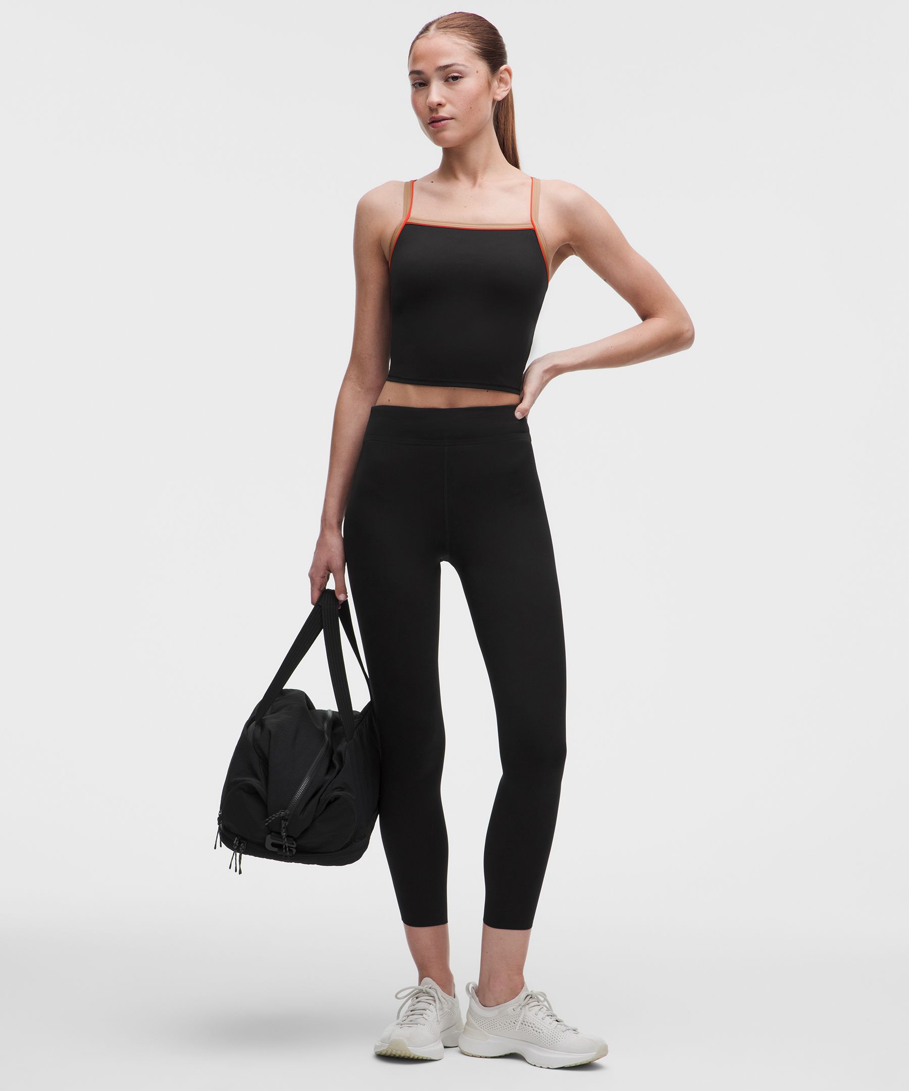 Nulux Side-Stripe Tank Top with Pocket Moderate Support, B/C Cup