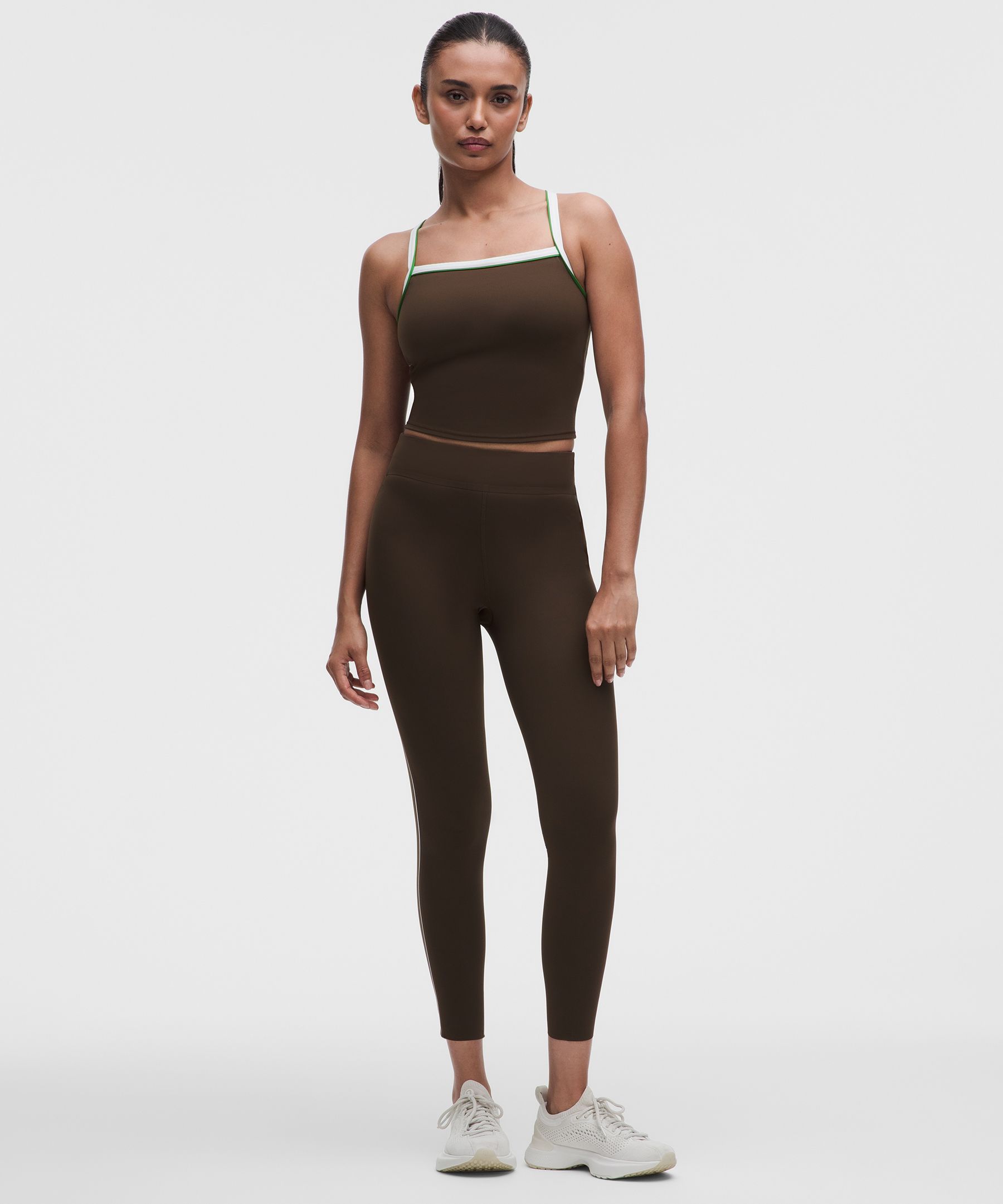 Nulux Side-Stripe Tank Top with Pocket Moderate Support, B/C Cup