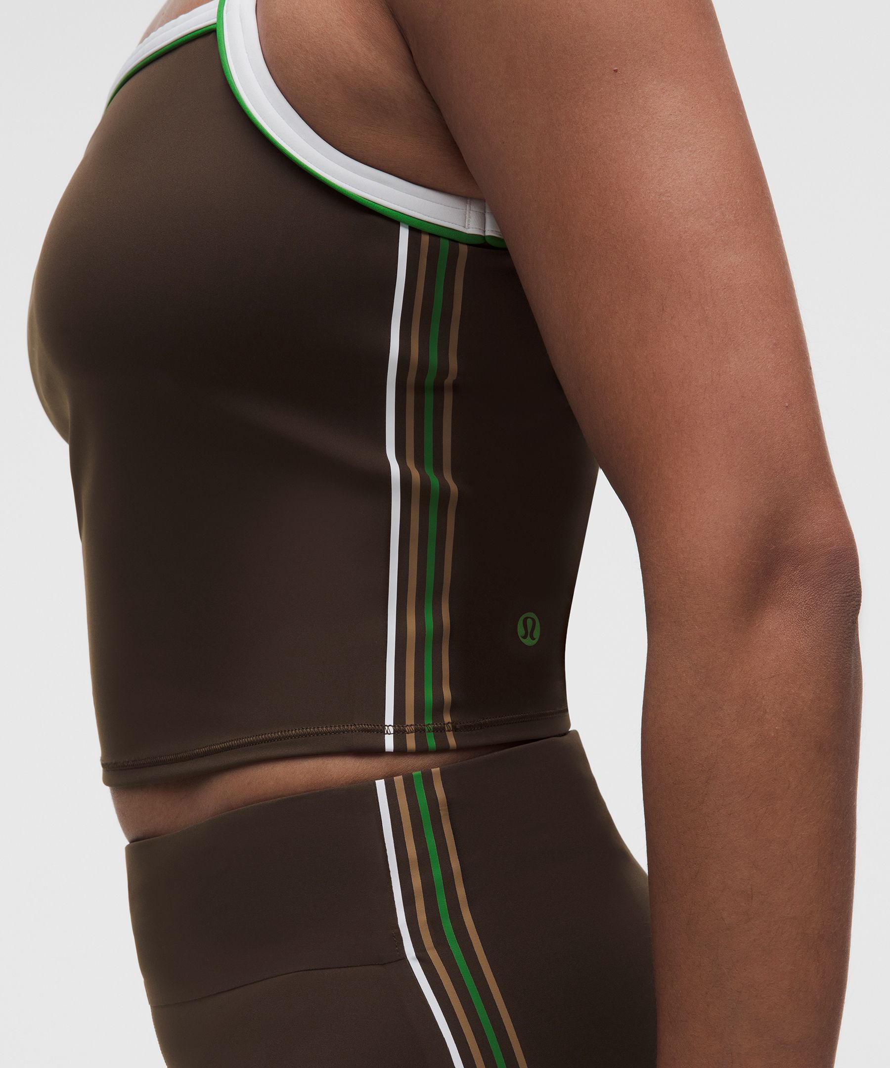 Nulux Side-Stripe Tank Top with Pocket Moderate Support, B/C Cup