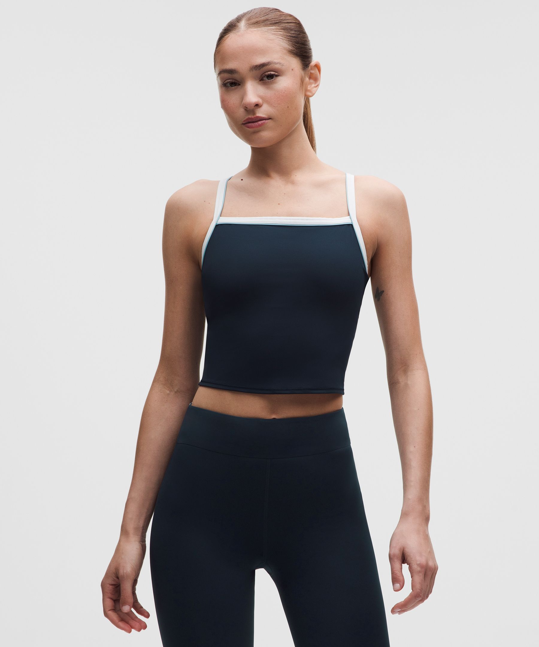Nulux Side-Stripe Tank Top with Pocket *Light Support, B/C Cup