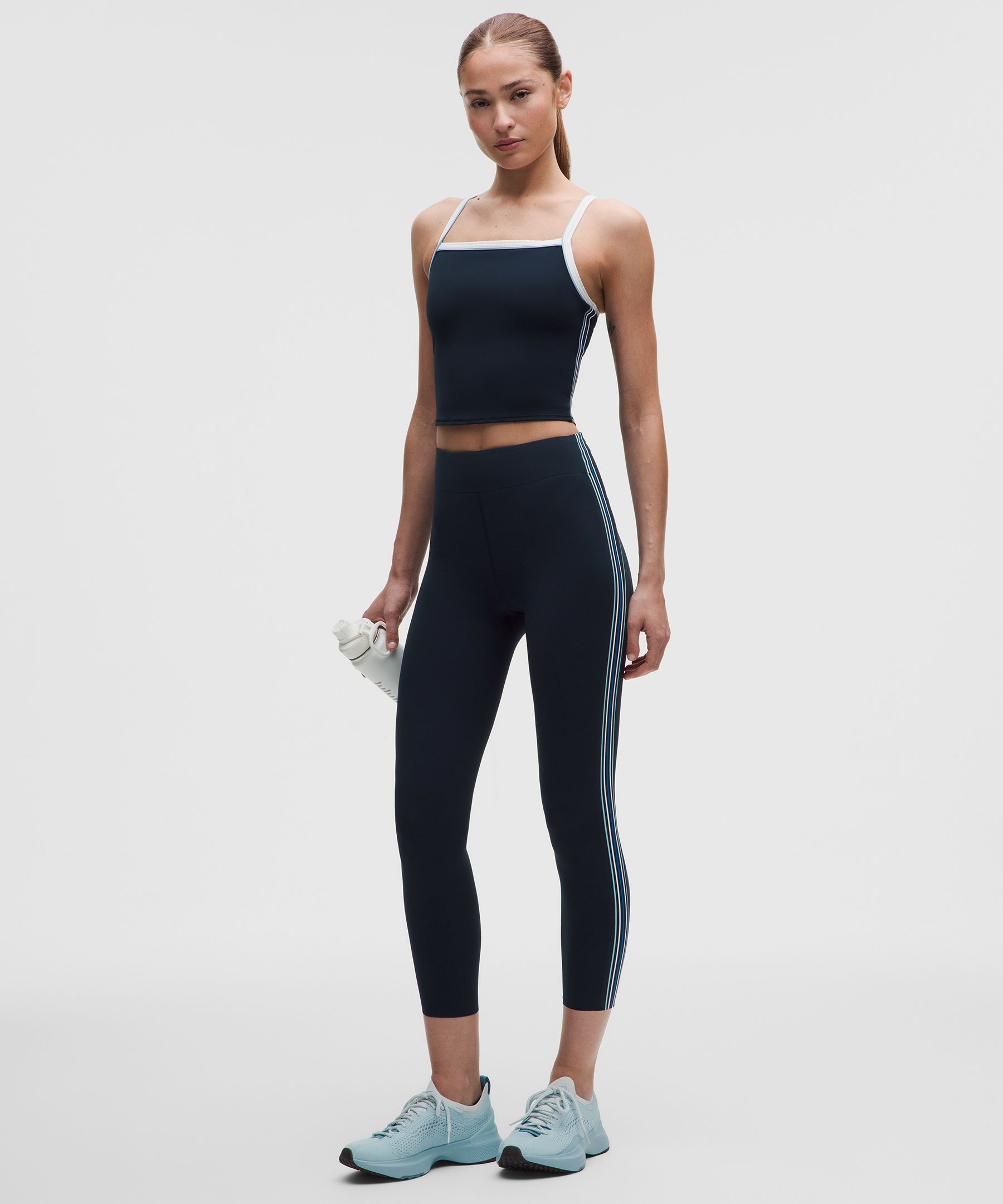 Nulux Side-Stripe Tank Top with Pocket Moderate Support, B/C Cup