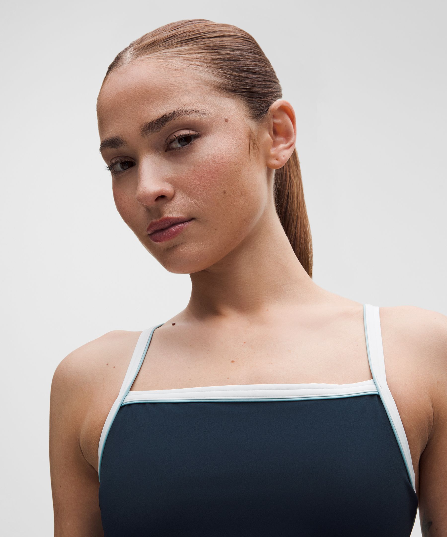 Nulux Side-Stripe Tank Top with Pocket Moderate Support, B/C Cup