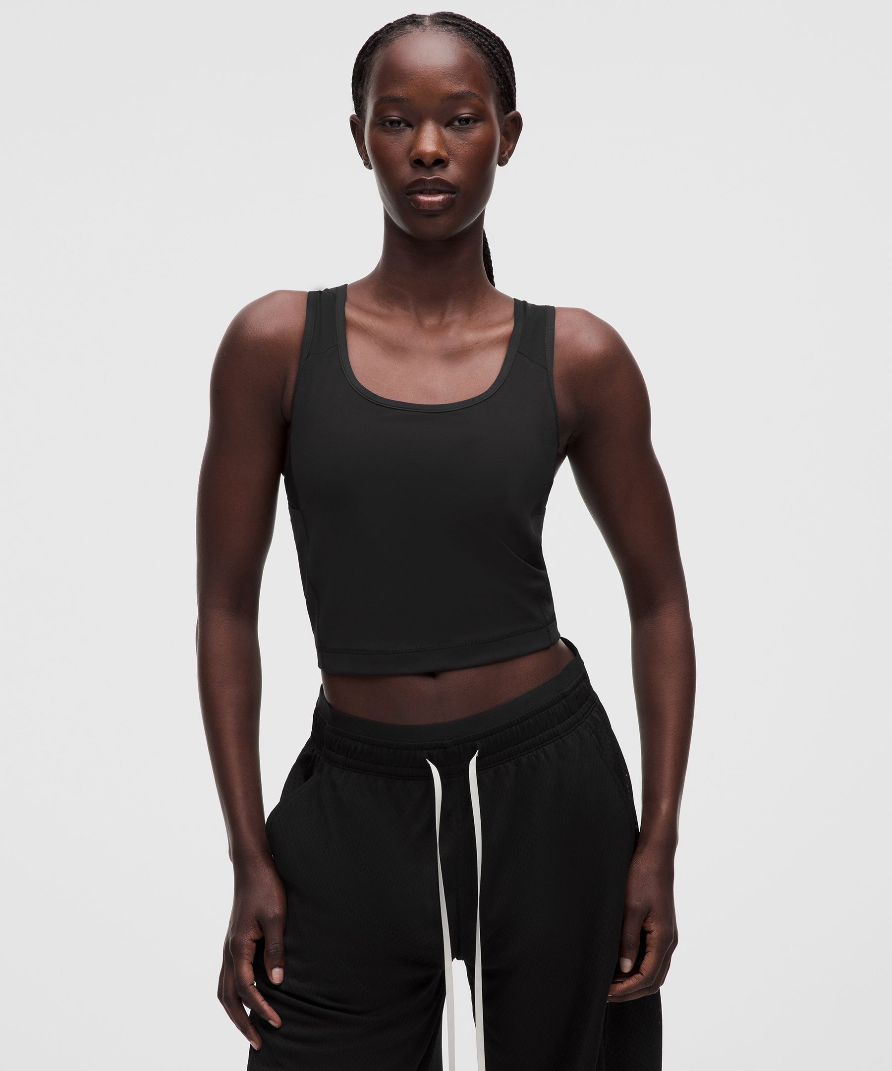 Mesh-Back Tank Top with Drop-In Pockets *Light Support, B/C Cup