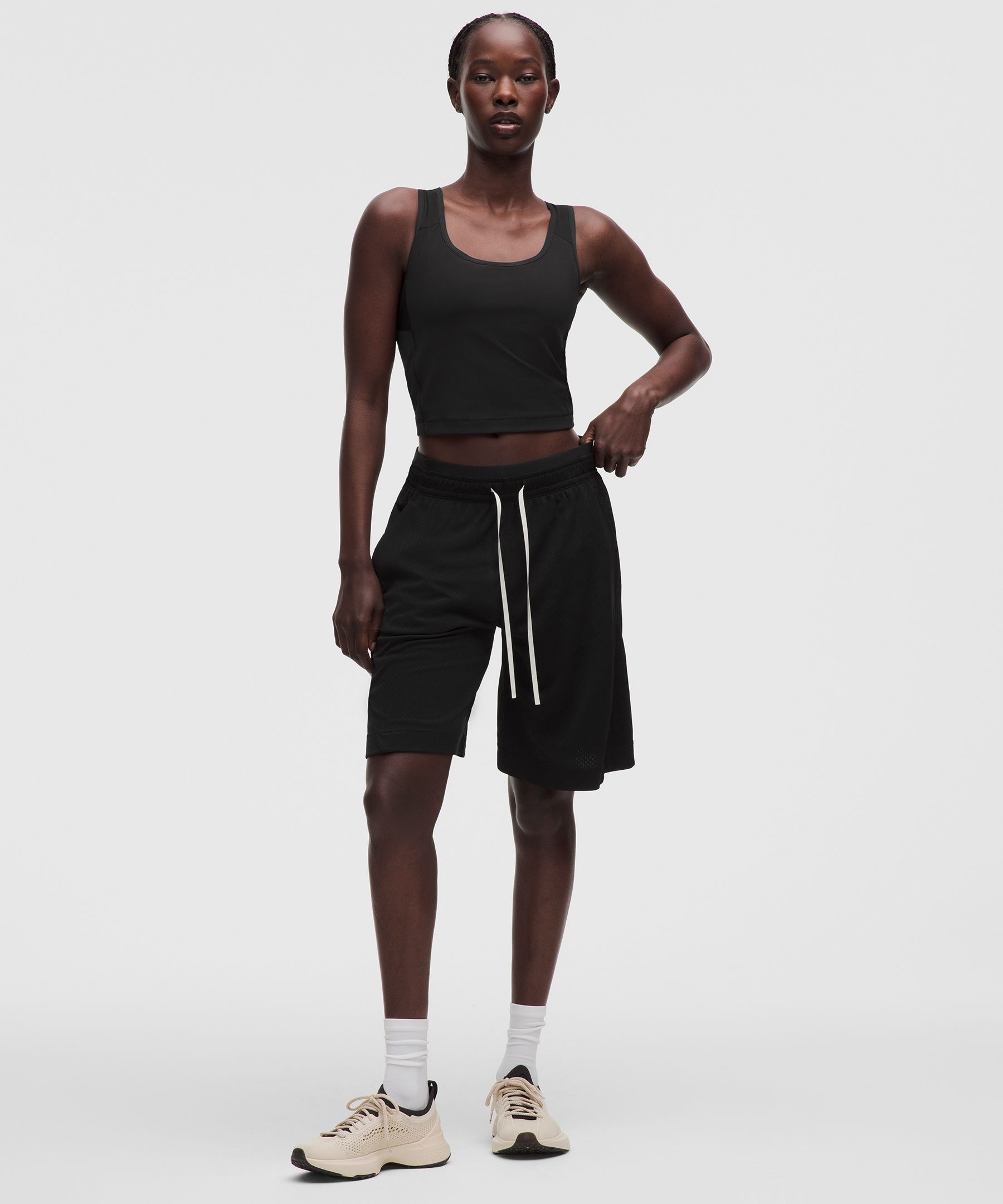 Mesh-Back Tank Top with Drop-In Pockets *Light Support, B/C Cup
