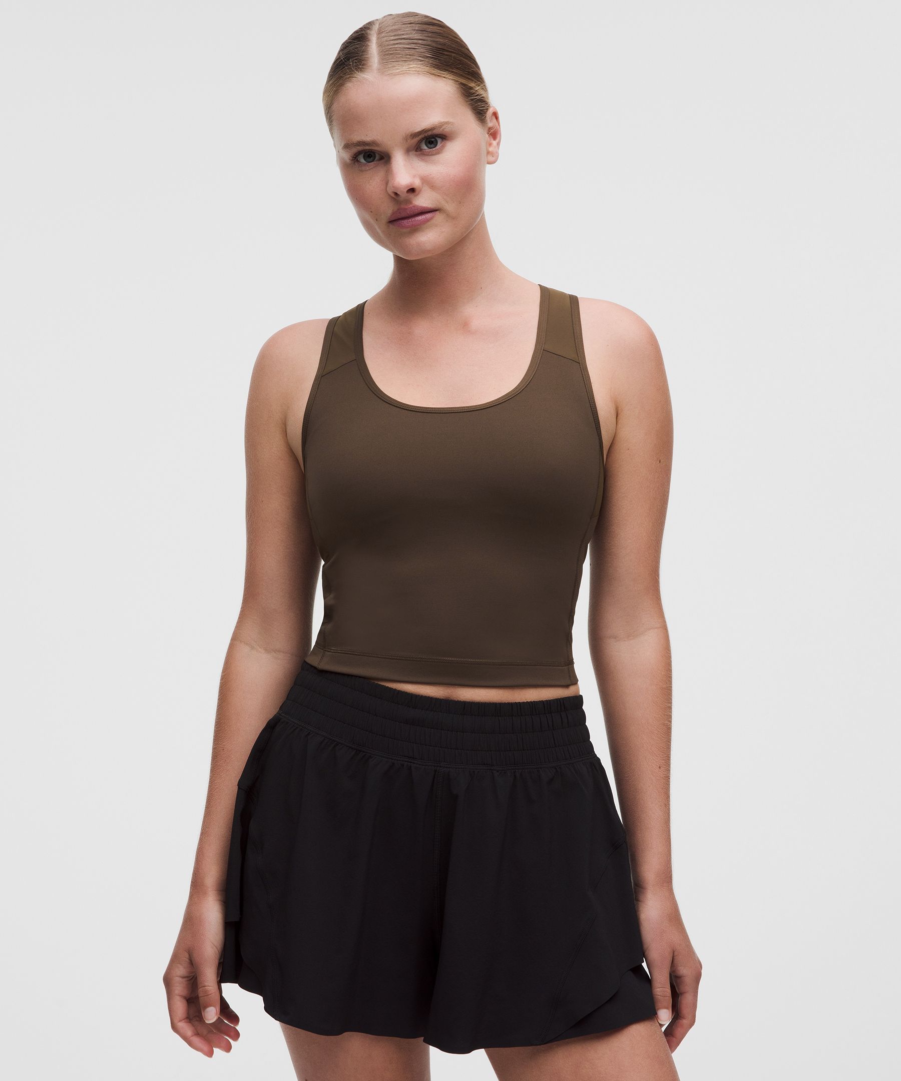 Mesh-Back Tank Top with Drop-In Pockets *Light Support, B/C Cup