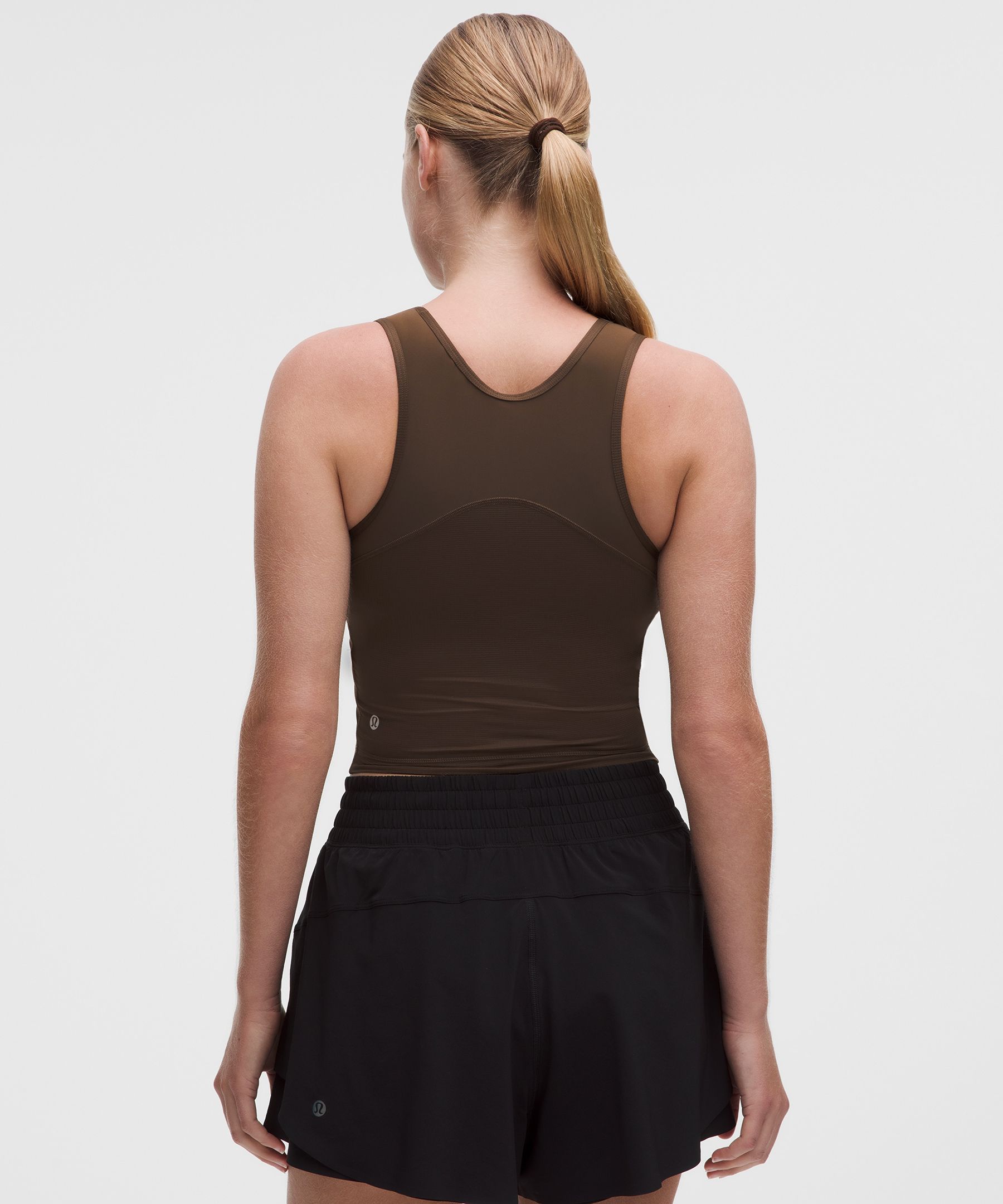 Mesh-Back Tank Top with Drop-In Pockets *Light Support, B/C Cup
