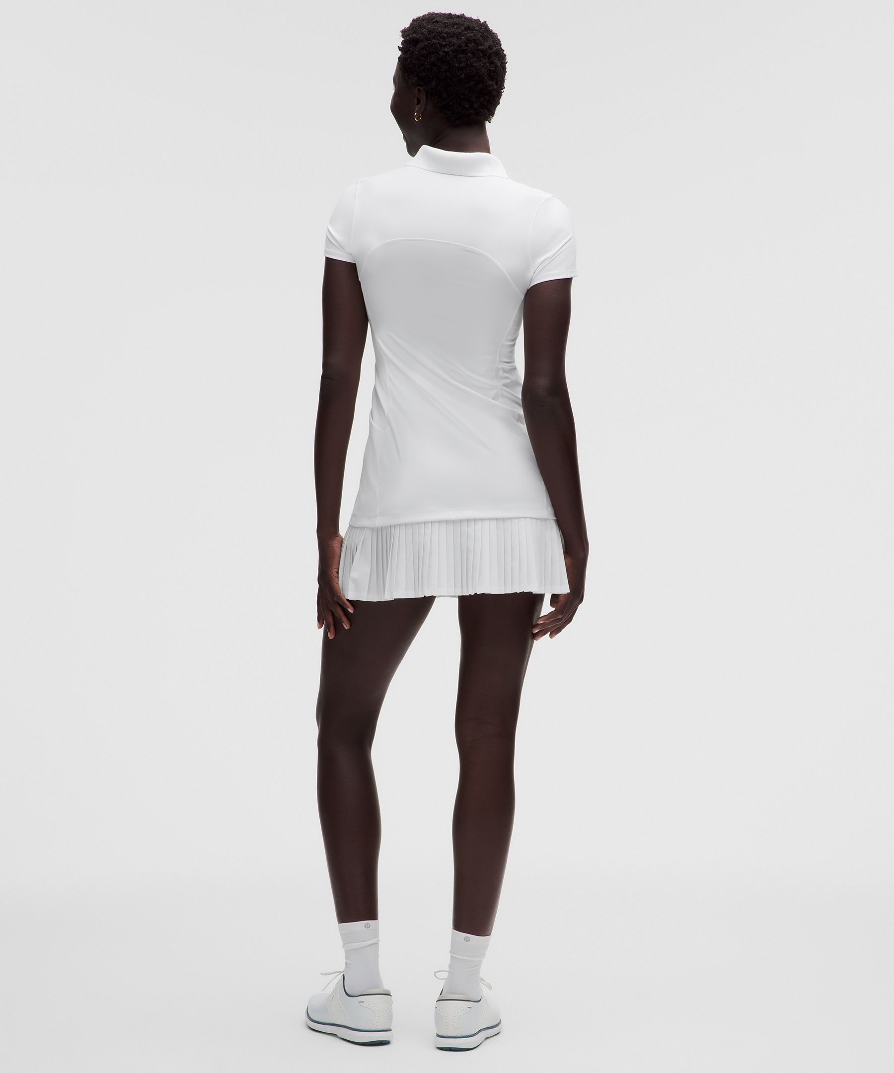 Pleated-Hem Polo Golf Dress