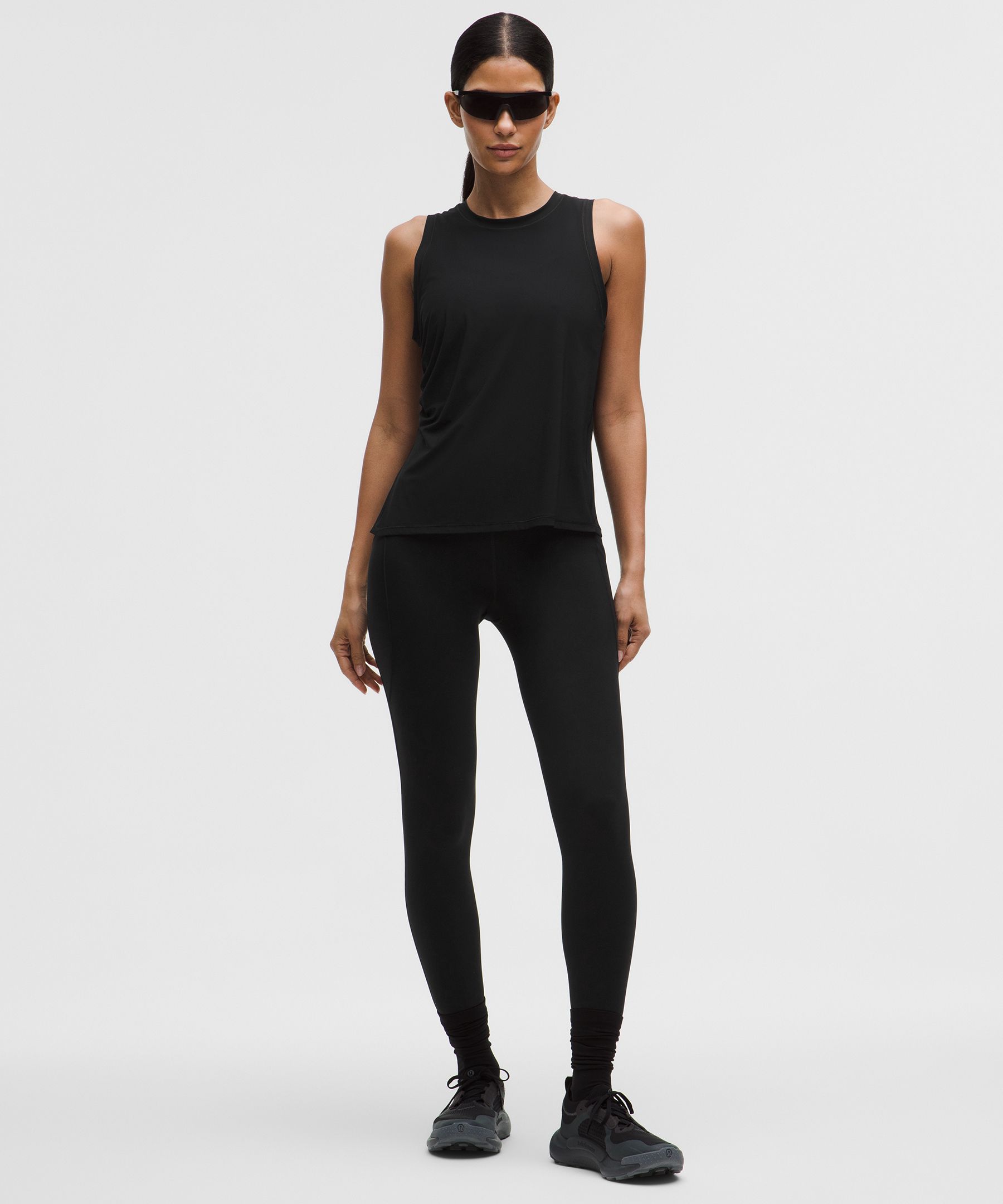 Side-Ruched Running Tank Top