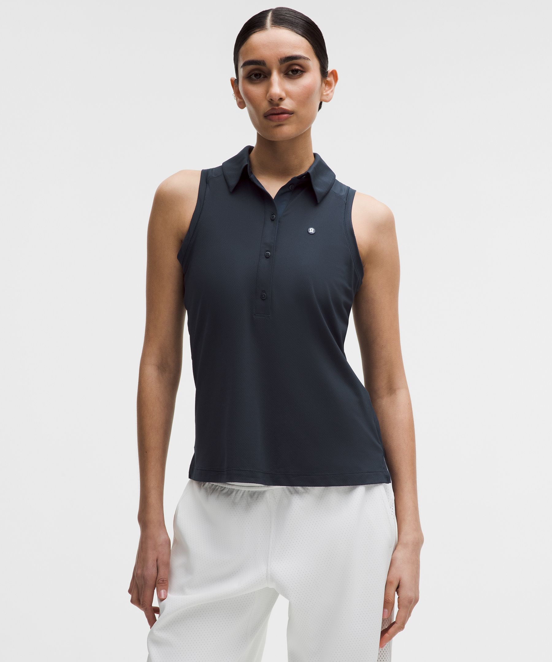 Quick-Dry Sleeveless Polo Shirt 