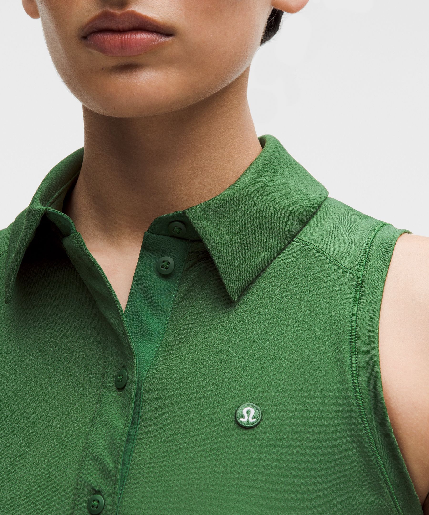 Quick-Dry Sleeveless Polo Shirt *Straight Hem