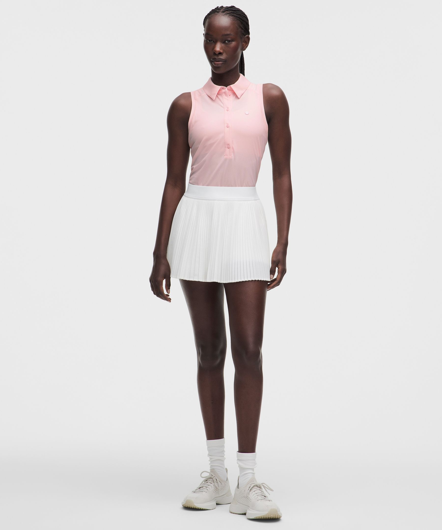 Quick-Dry Sleeveless Polo Shirt *Straight Hem