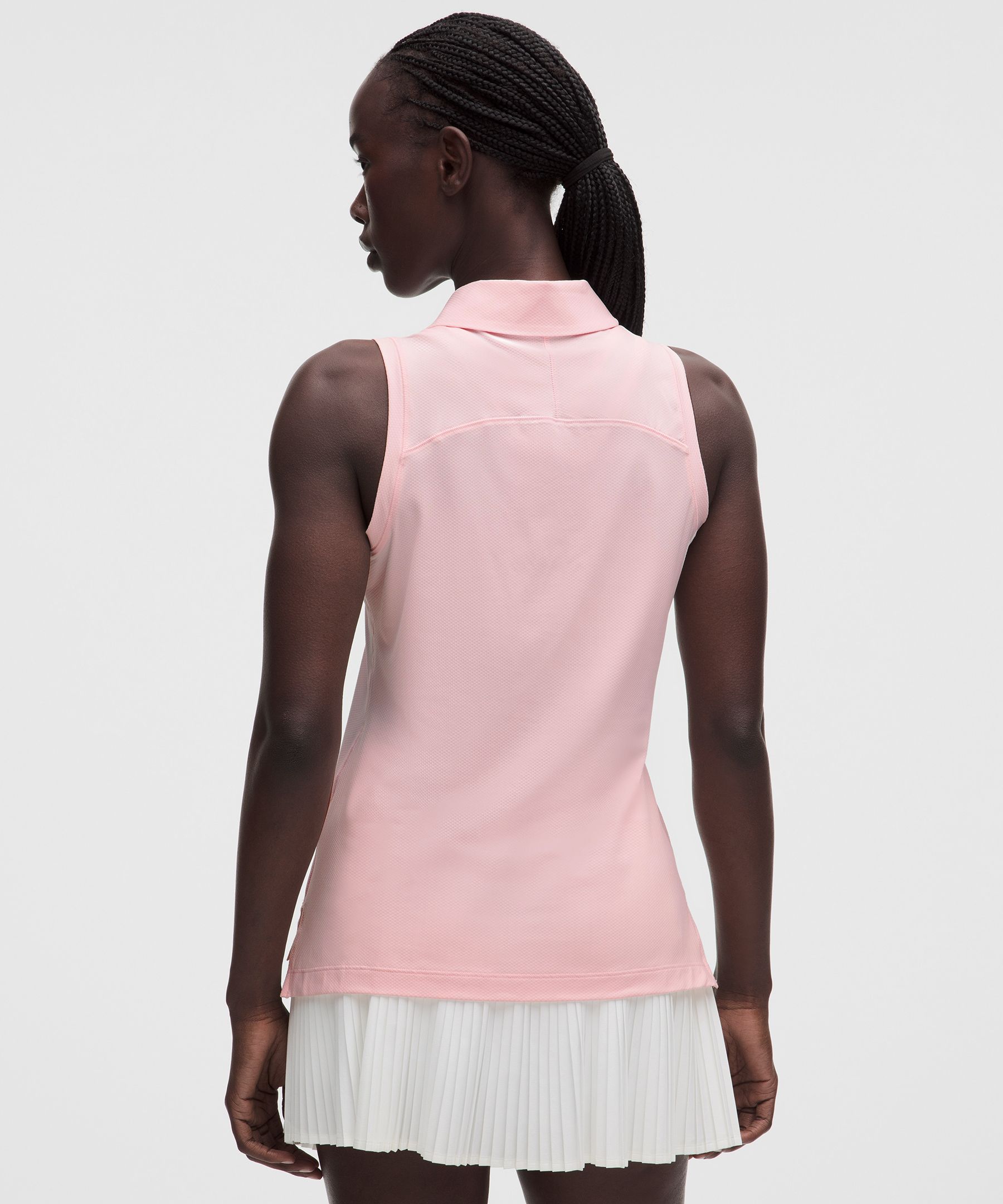 Quick-Dry Sleeveless Polo Shirt *Straight Hem