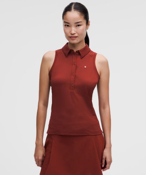 Lululemon Quick-Dry Sleeveless Polo Shirt Straight Hem *Logo