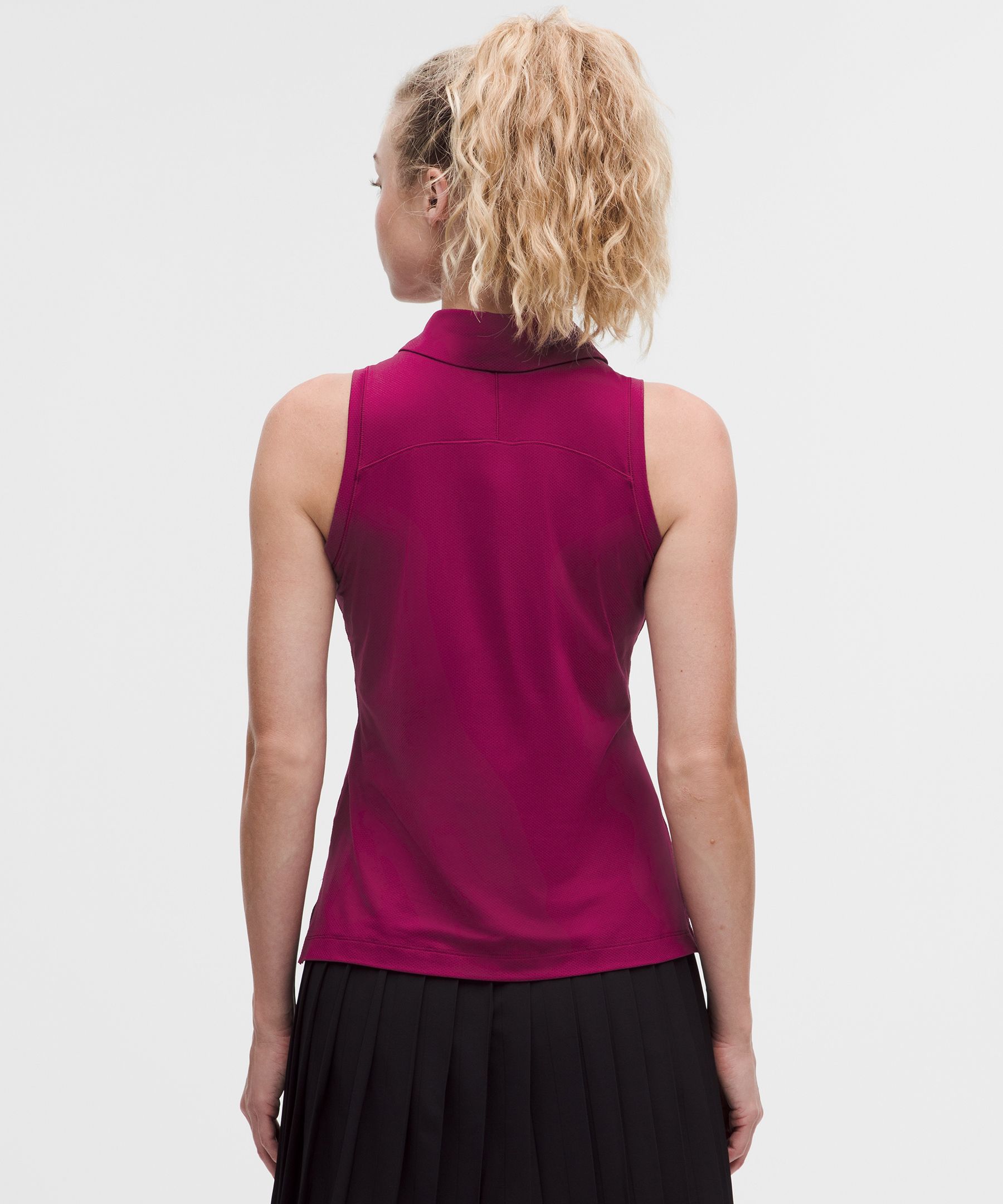 Quick-Dry Sleeveless Polo Shirt Straight Hem *Logo