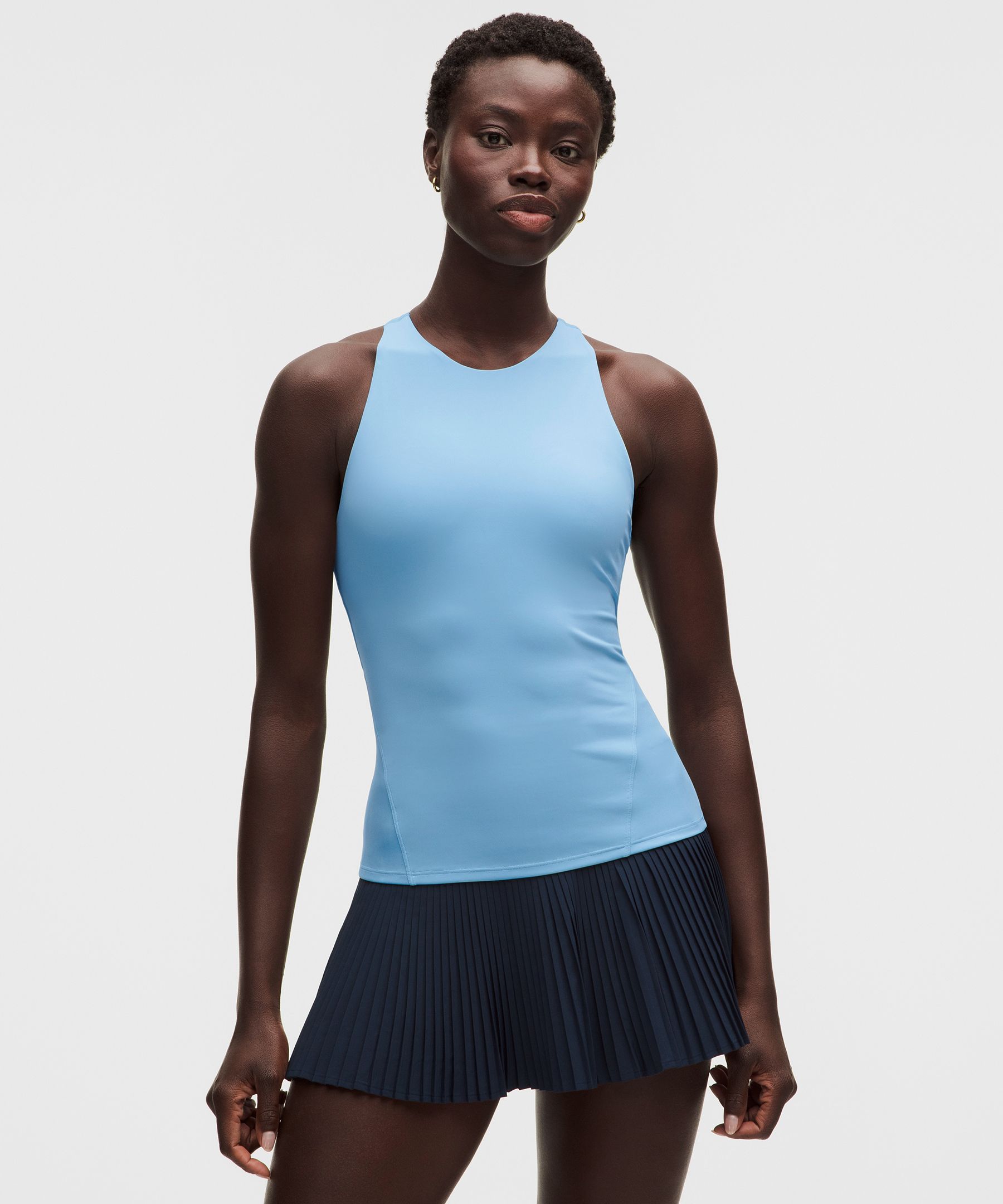 Racerback High-Neck Tennis Tank Top *B/C Cup