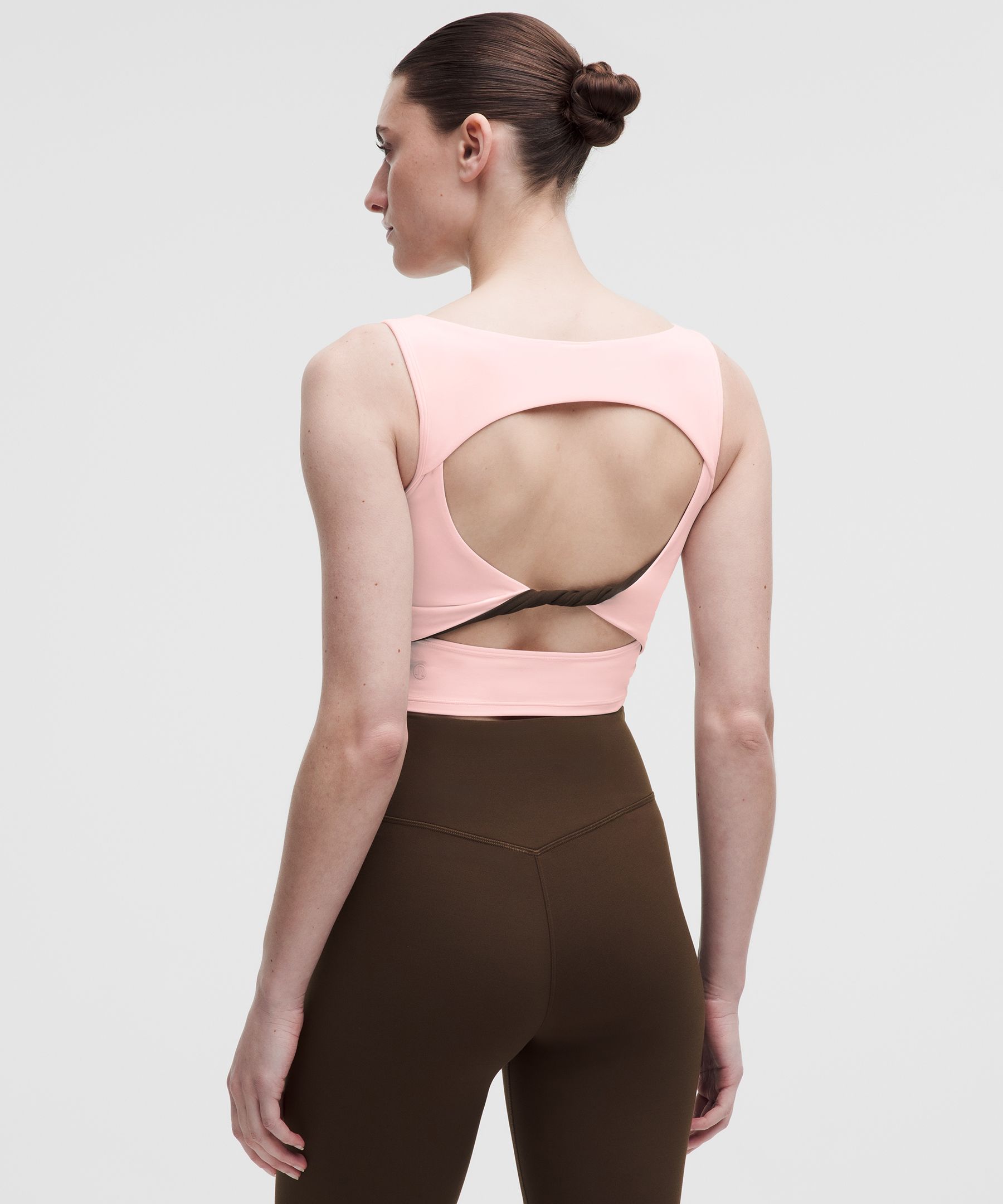 lululemon – Women’s Nulu Twist-Back Tank Top – Color Pink/Brown – Size Large