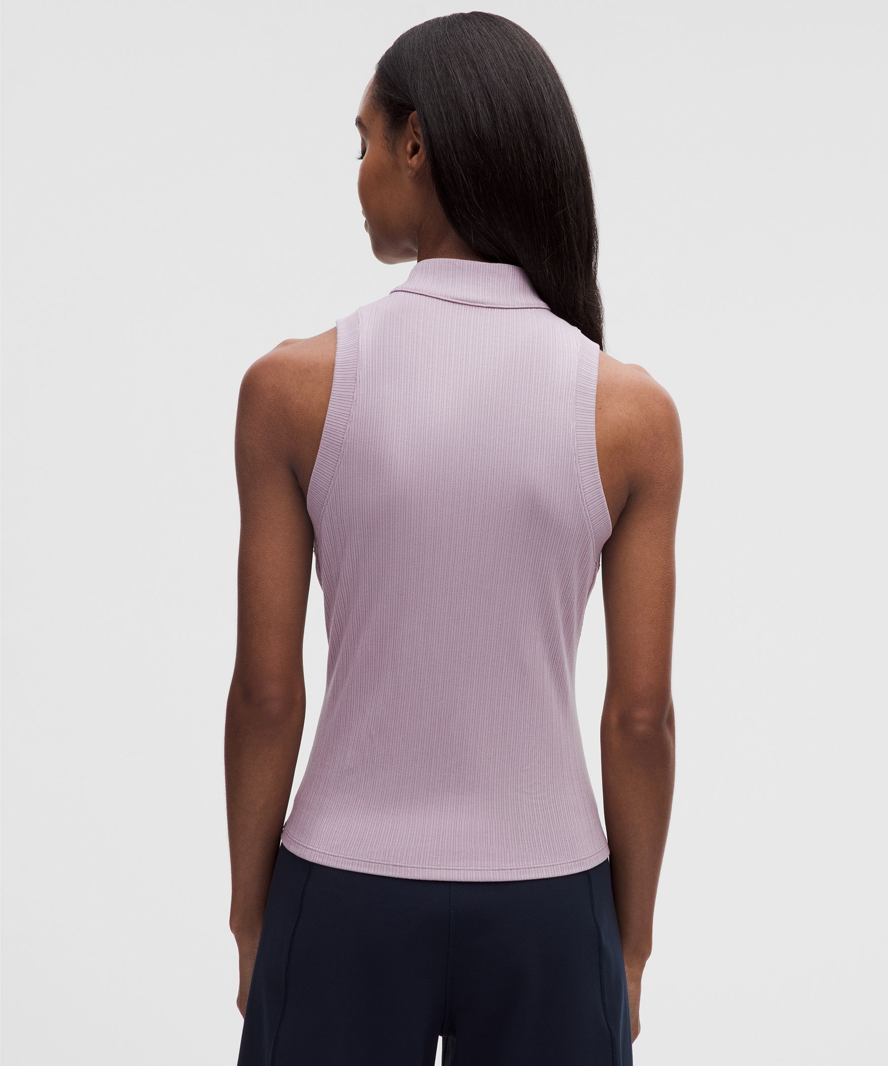 Hold Tight Micro-Rib Half-Zip Tank Top