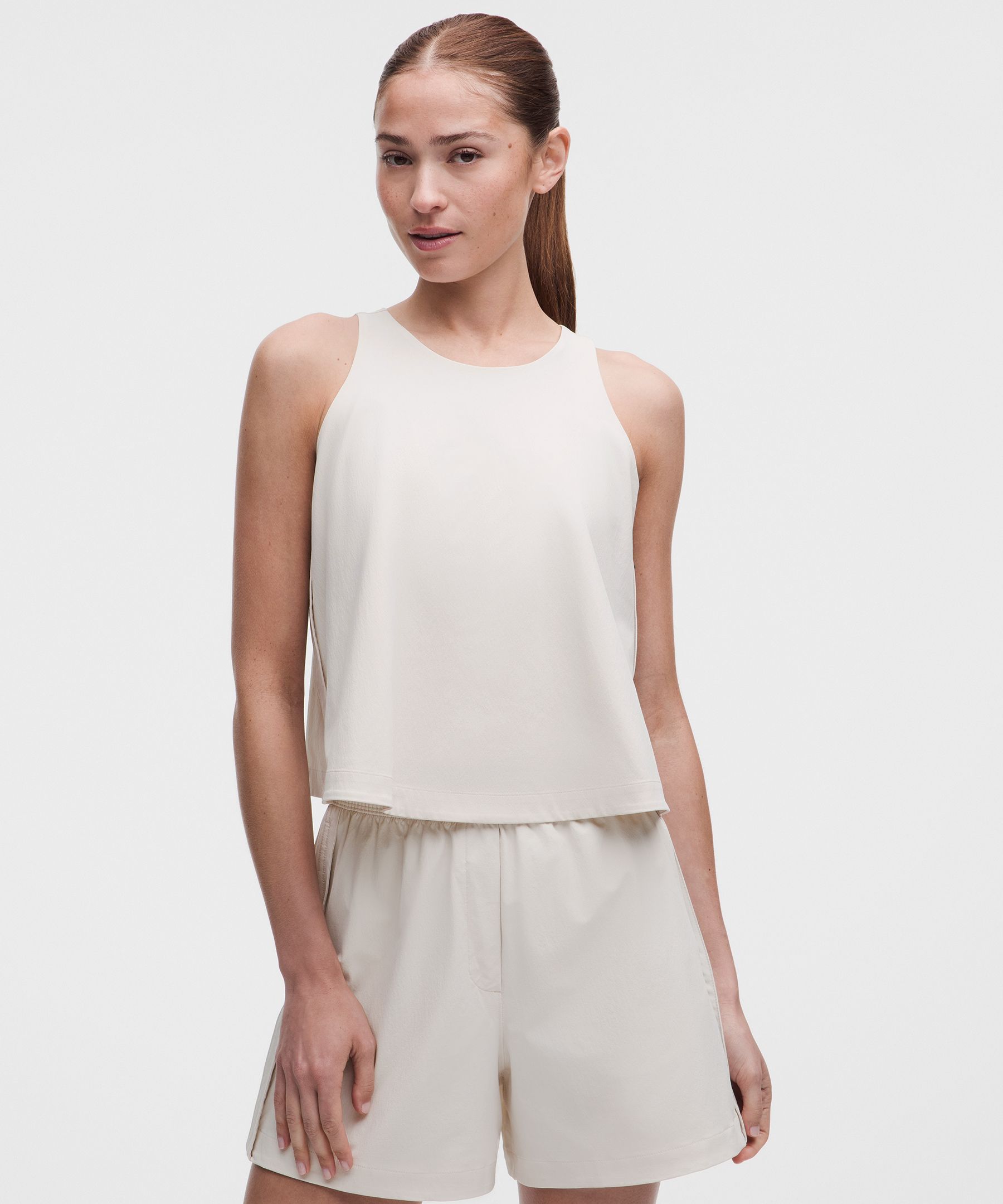 Stretch Woven Relaxed-Fit Tank Top