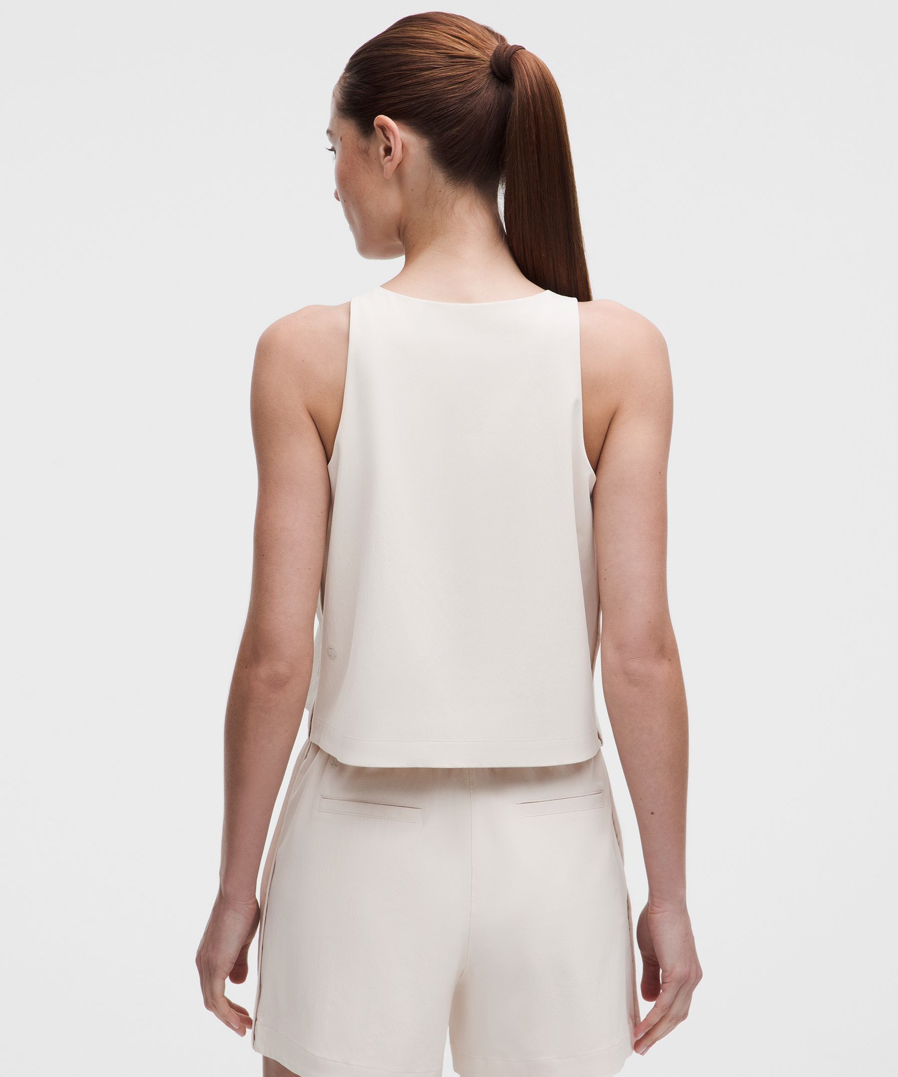 Stretch Woven Relaxed-Fit Tank Top