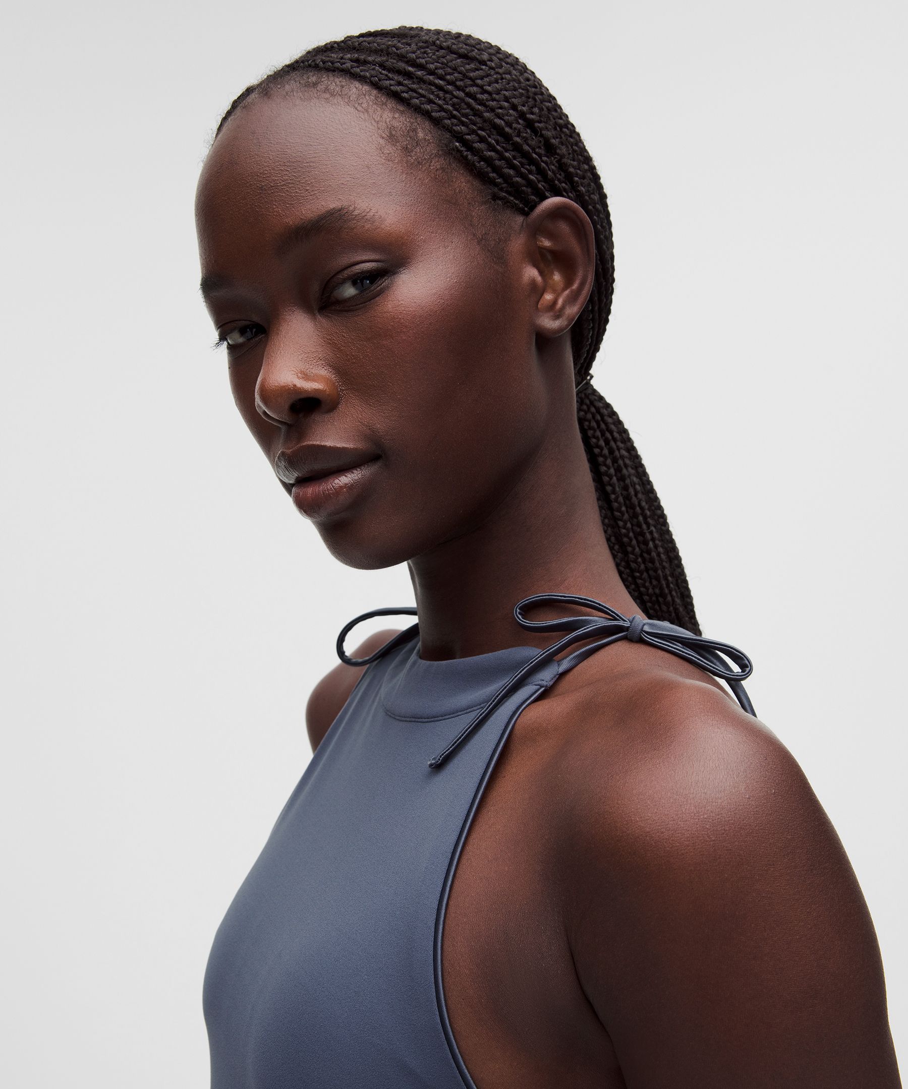 Nulu Satiny-Trim Tie Detail Tank Top