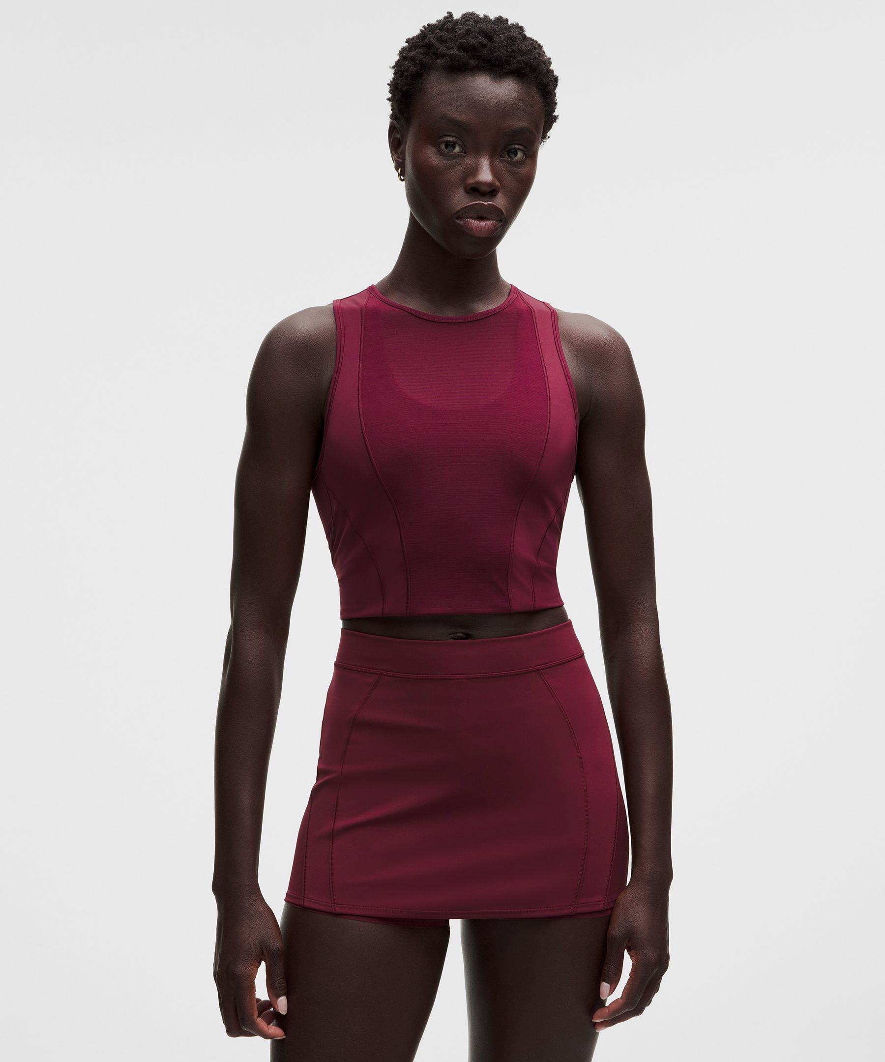 Nulux Mesh-Panelled Cropped Tank Top