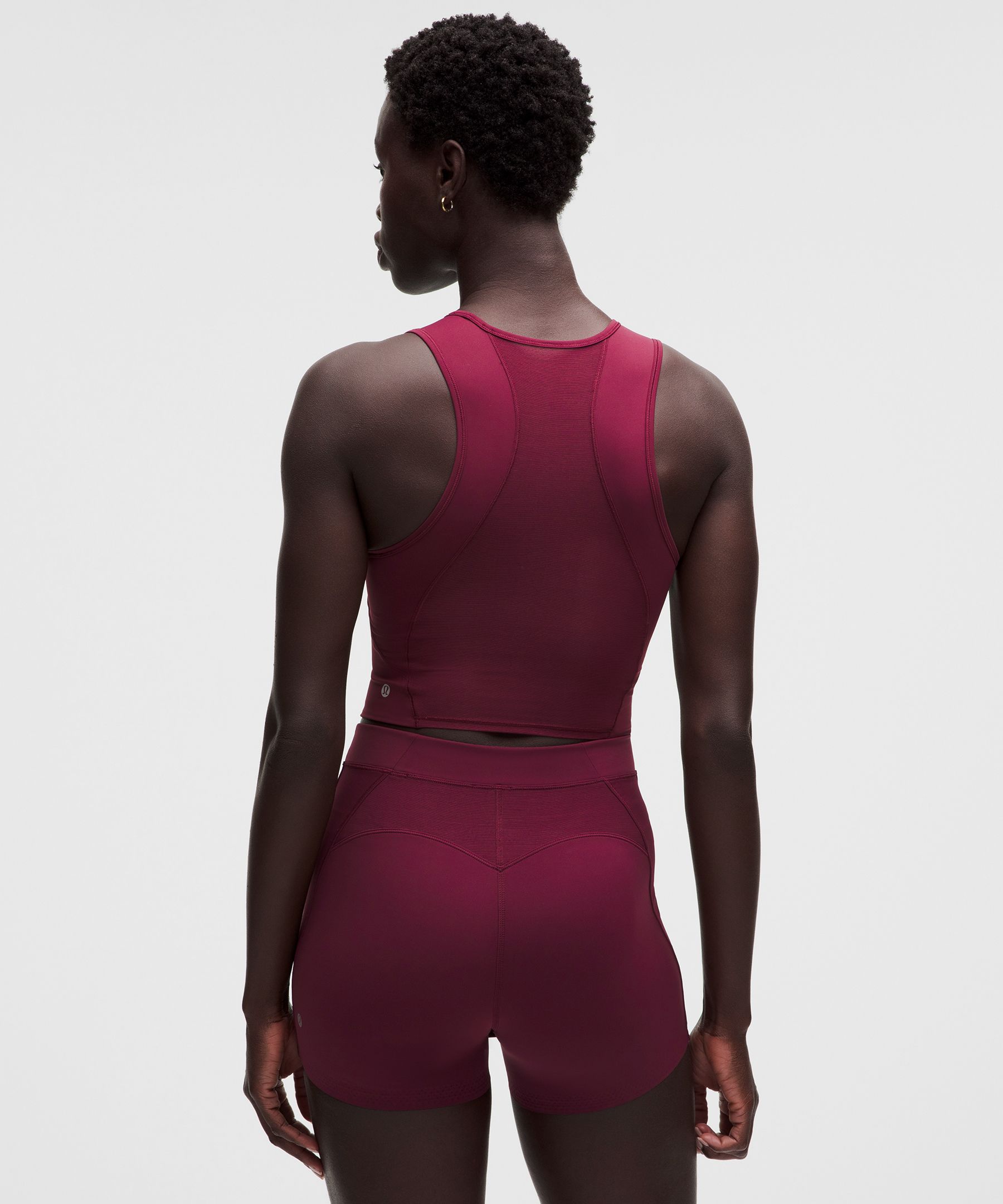 Nulux Mesh-Panelled Cropped Tank Top