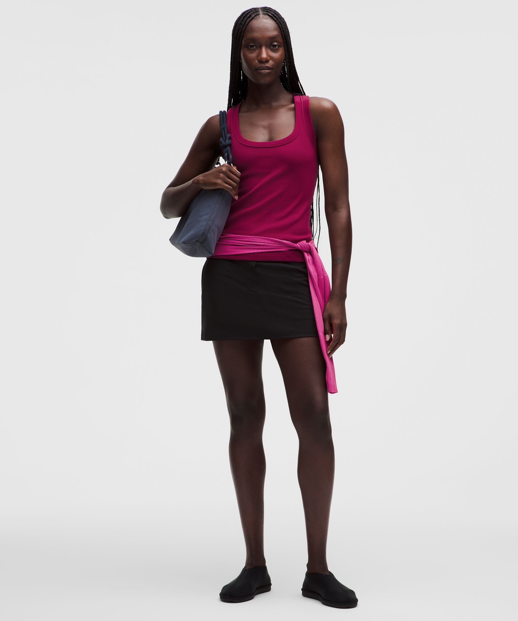 Little Ribbed Scoop-Neck Tank Top