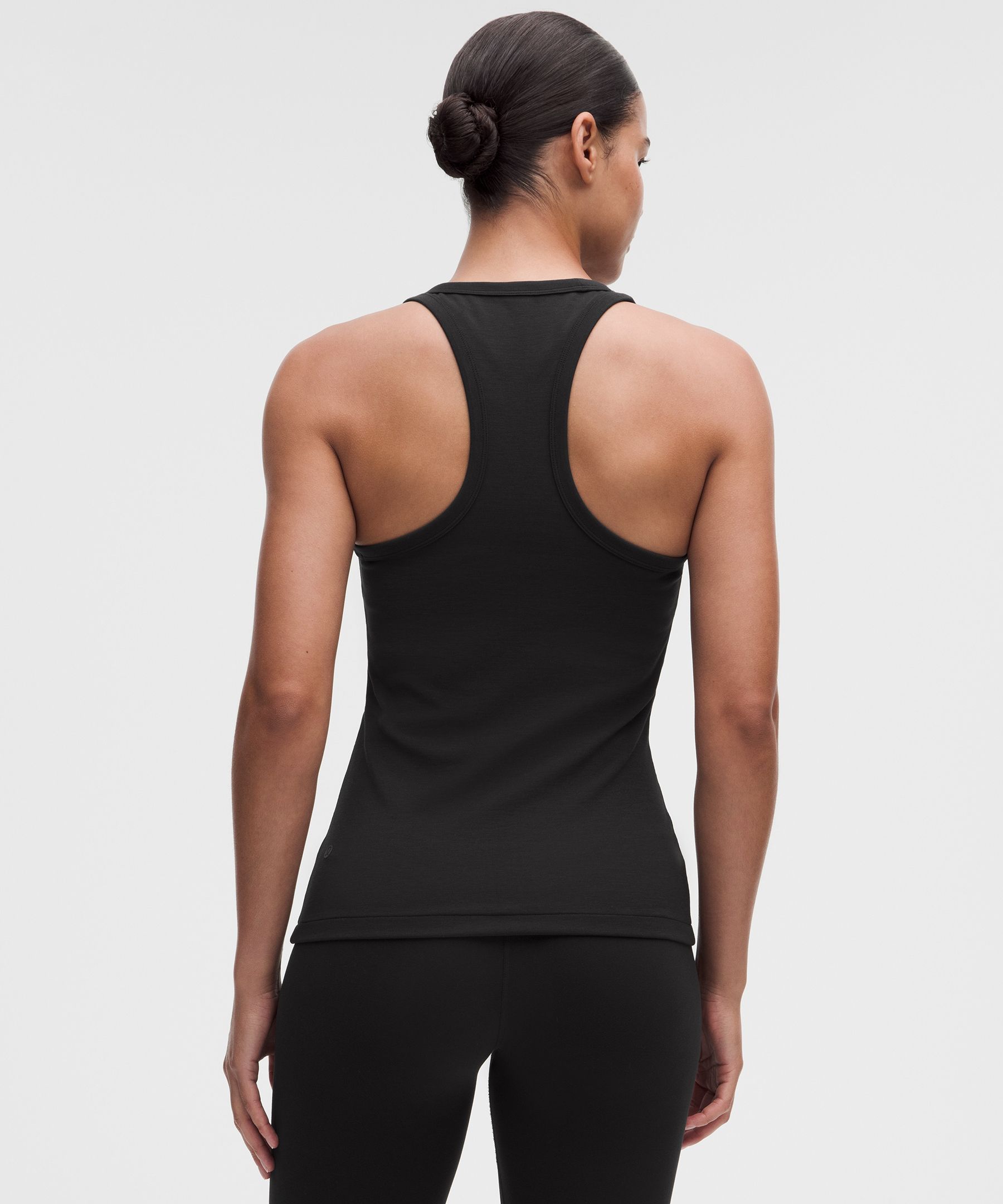 Hochgeschlossenes Tanktop aus geripptem Material