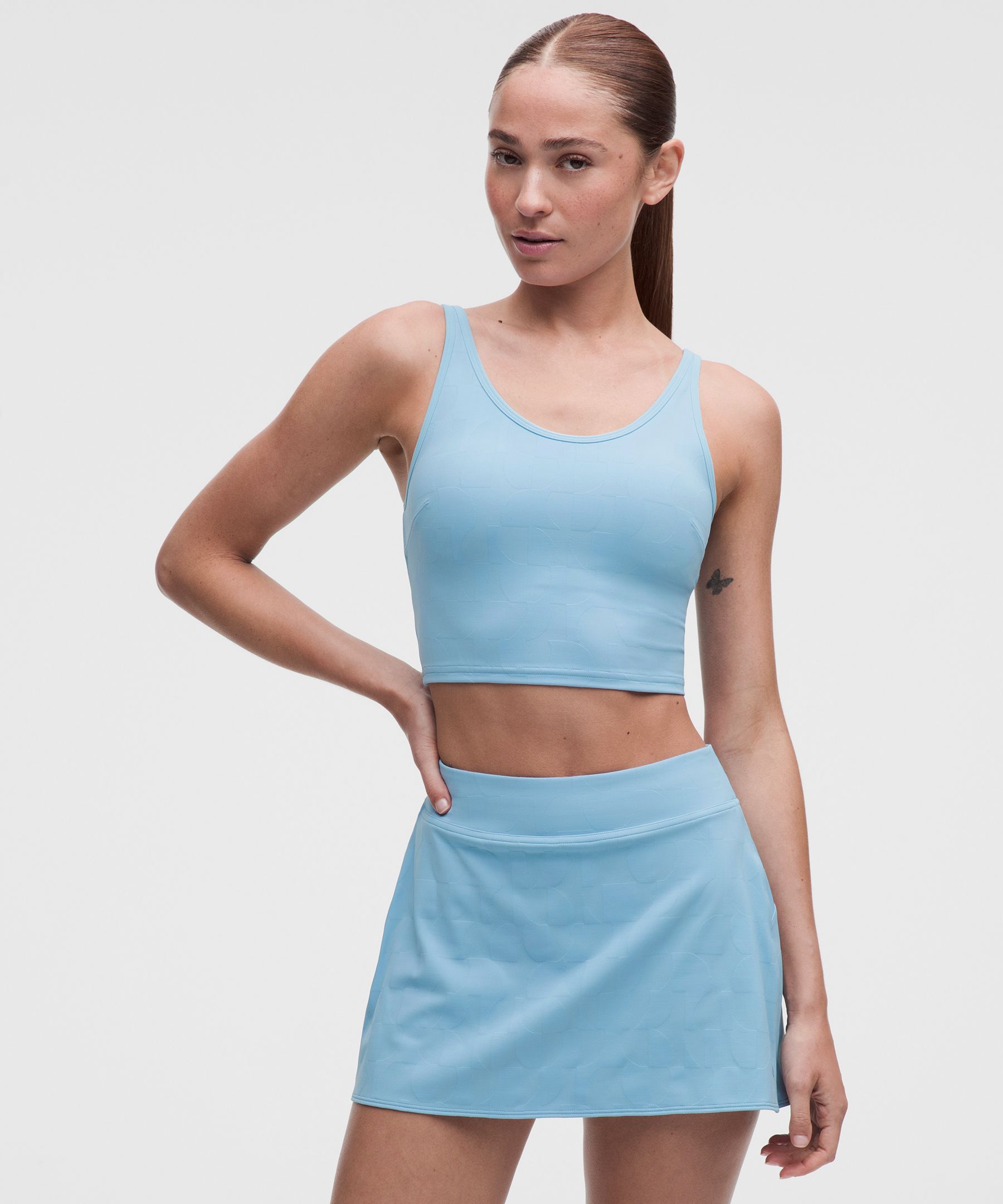 Tennis-Tanktop mit U-Ausschnitt und Cut-out aus Jacquard *Mittlerer Halt f&uuml;r B/C-Cups