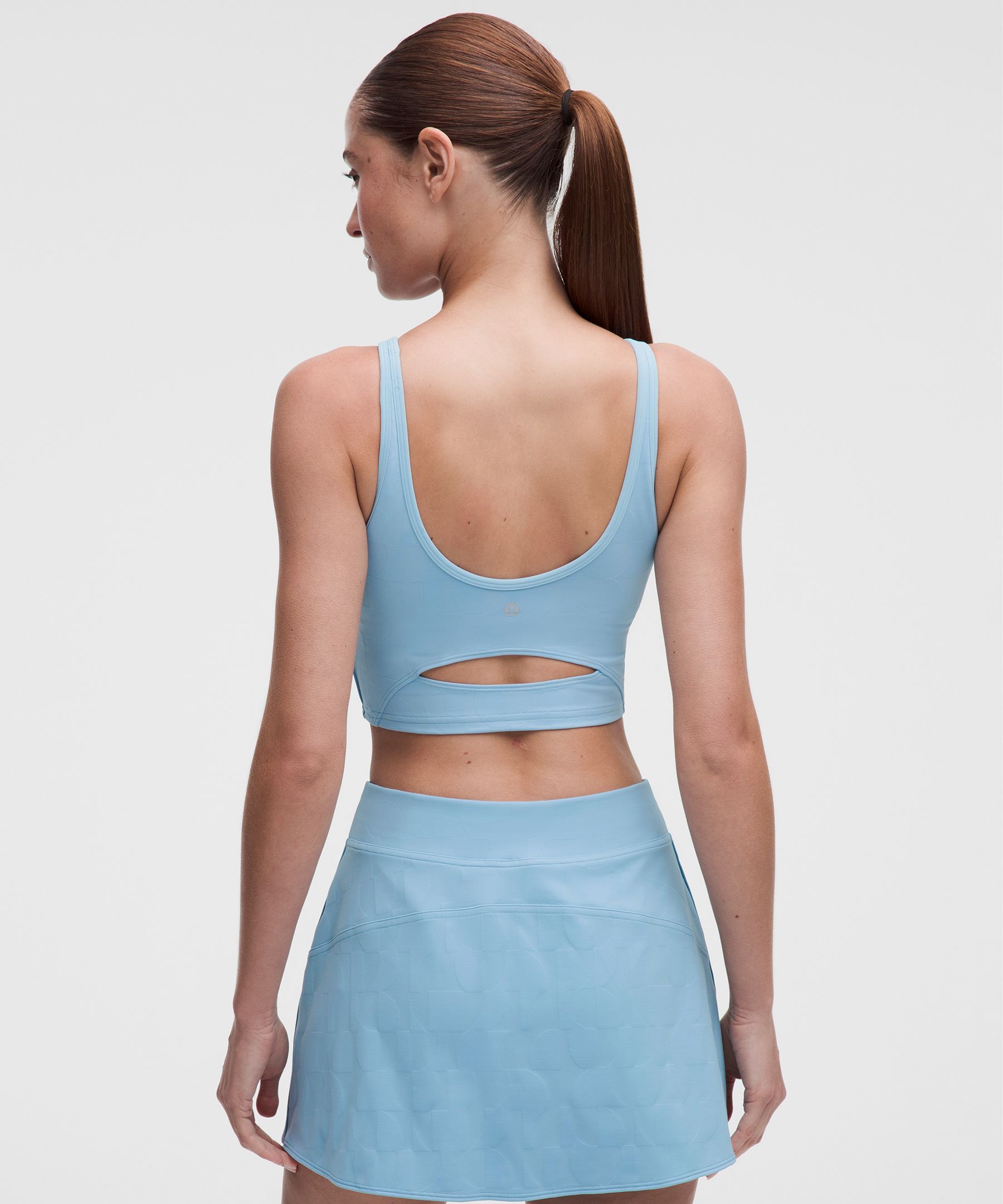 Tennis-Tanktop mit U-Ausschnitt und Cut-out aus Jacquard *Mittlerer Halt f&uuml;r B/C-Cups